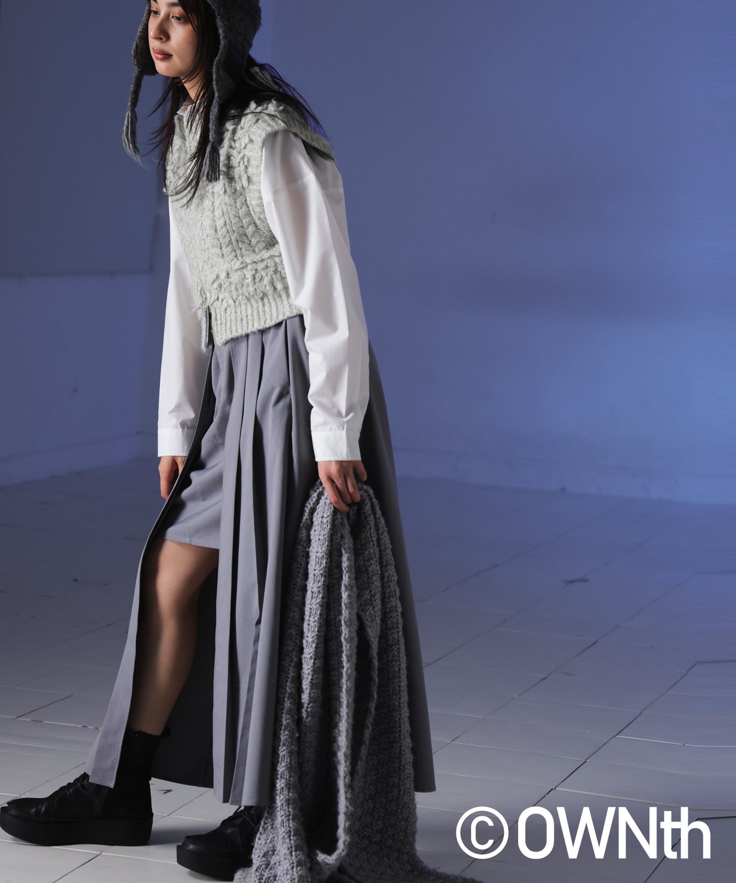 Loop Fringe Knit Vest Ladies