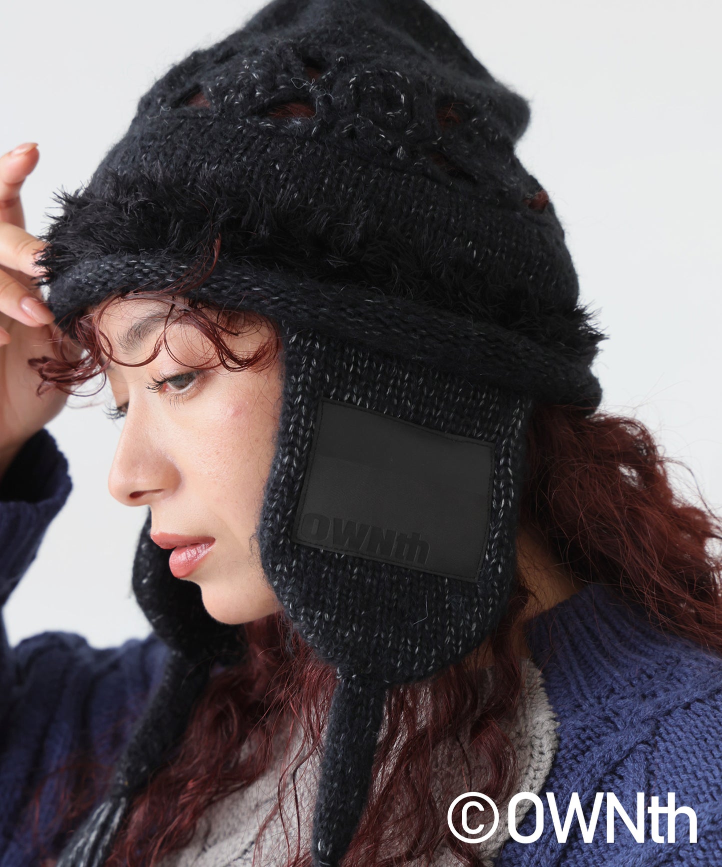 Knit Cap With Patch Unisex