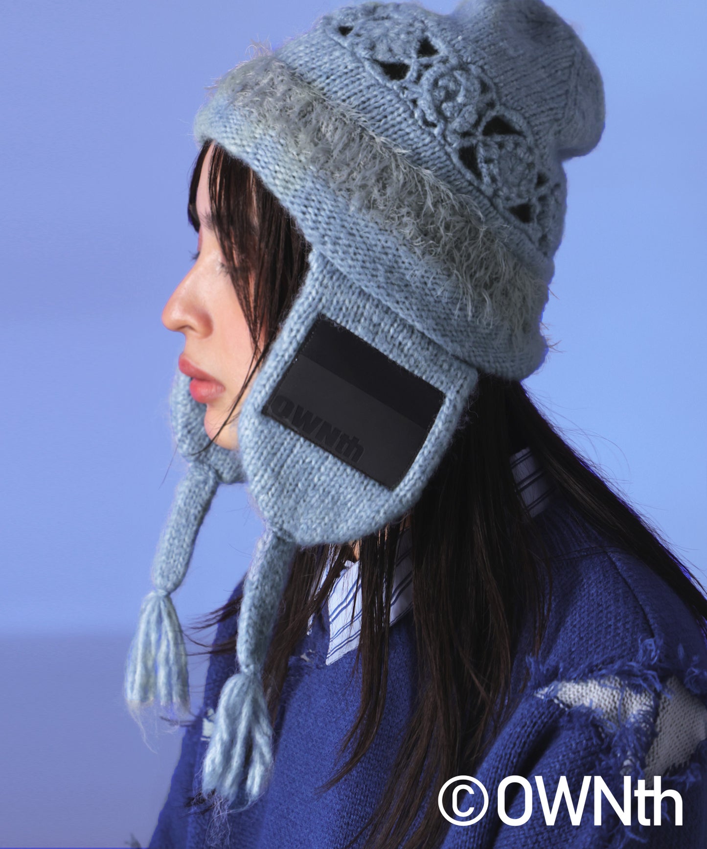 Knit Cap With Patch Unisex