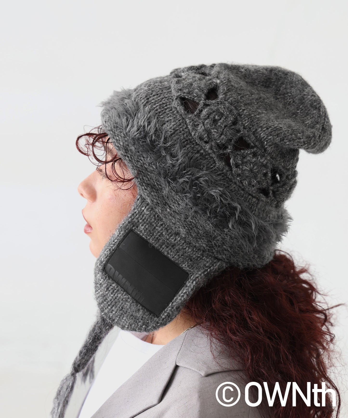 Knit Cap With Patch Unisex