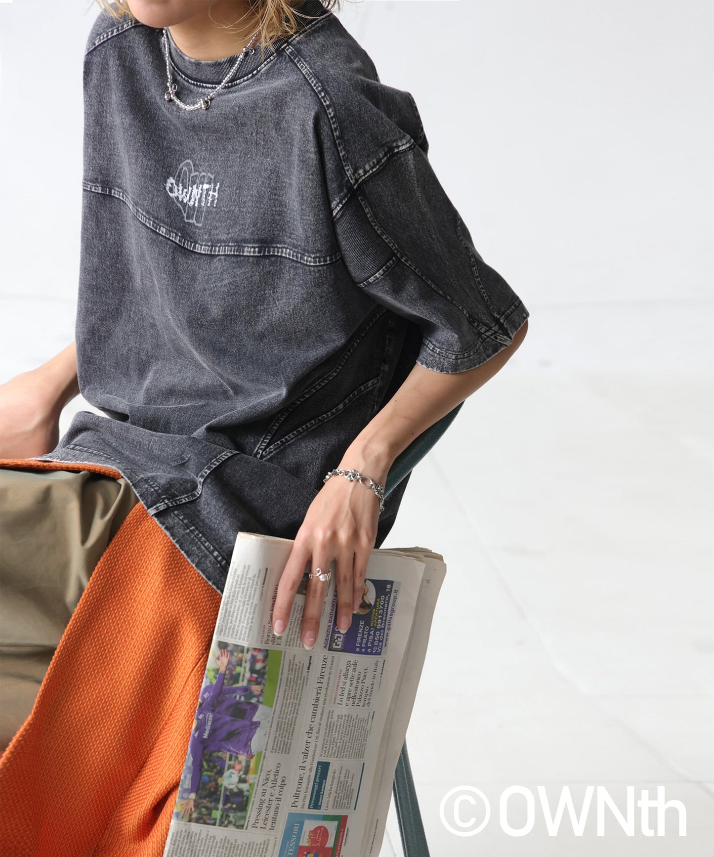 OWNth Unisex Rib Switching Design T-Shirt