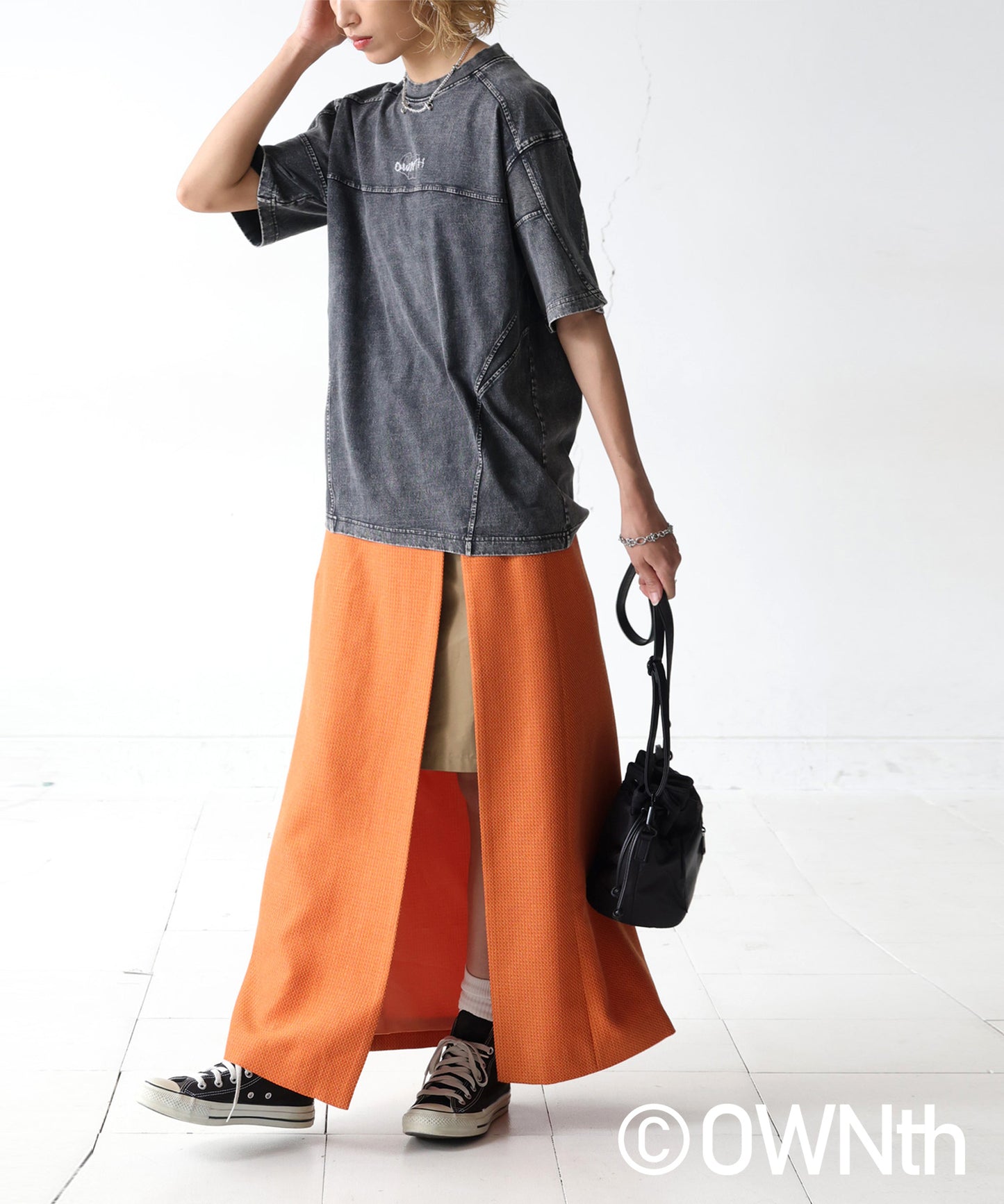 OWNth Unisex Rib Switching Design T-Shirt