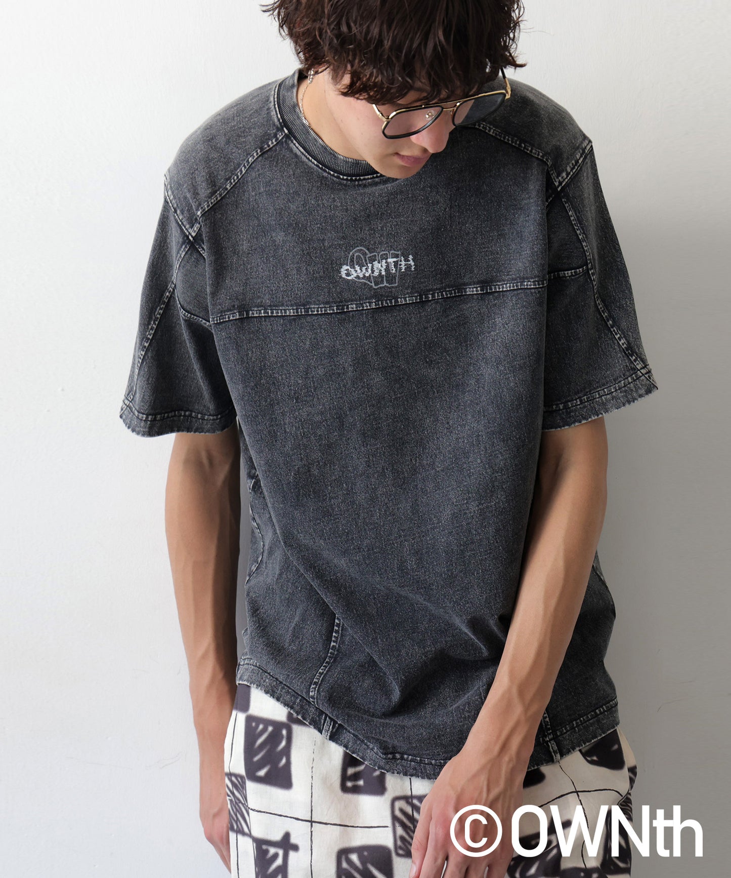 OWNth Unisex Rib Switching Design T-Shirt