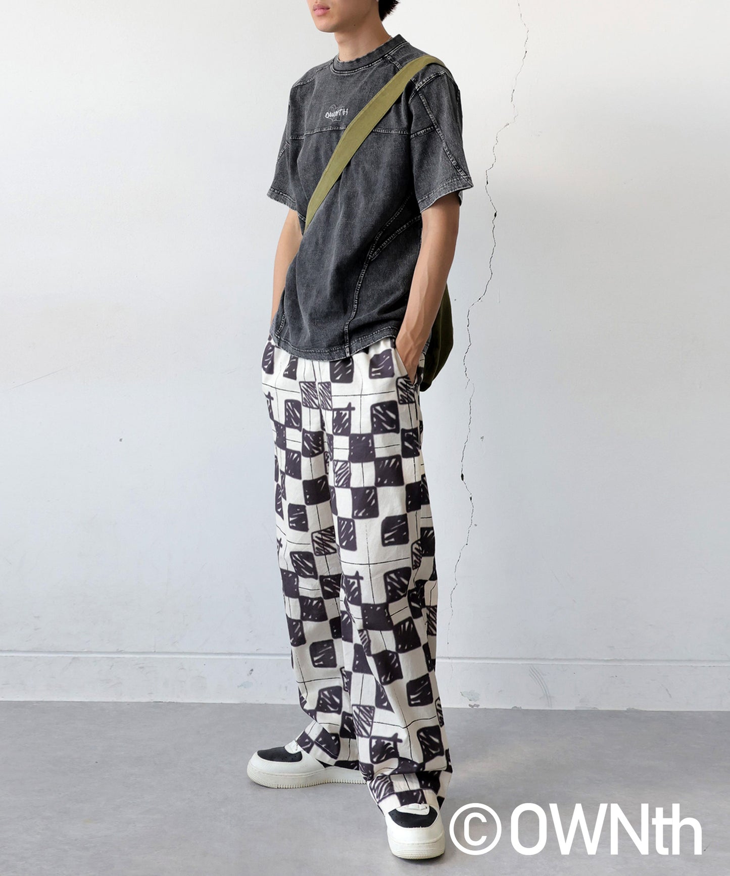 OWNth Unisex Rib Switching Design T-Shirt