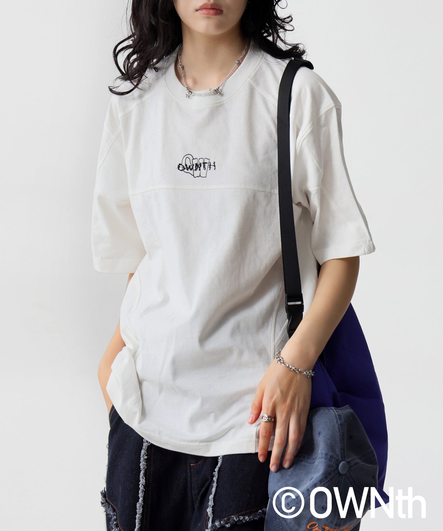 OWNth Unisex Rib Switching Design T-Shirt