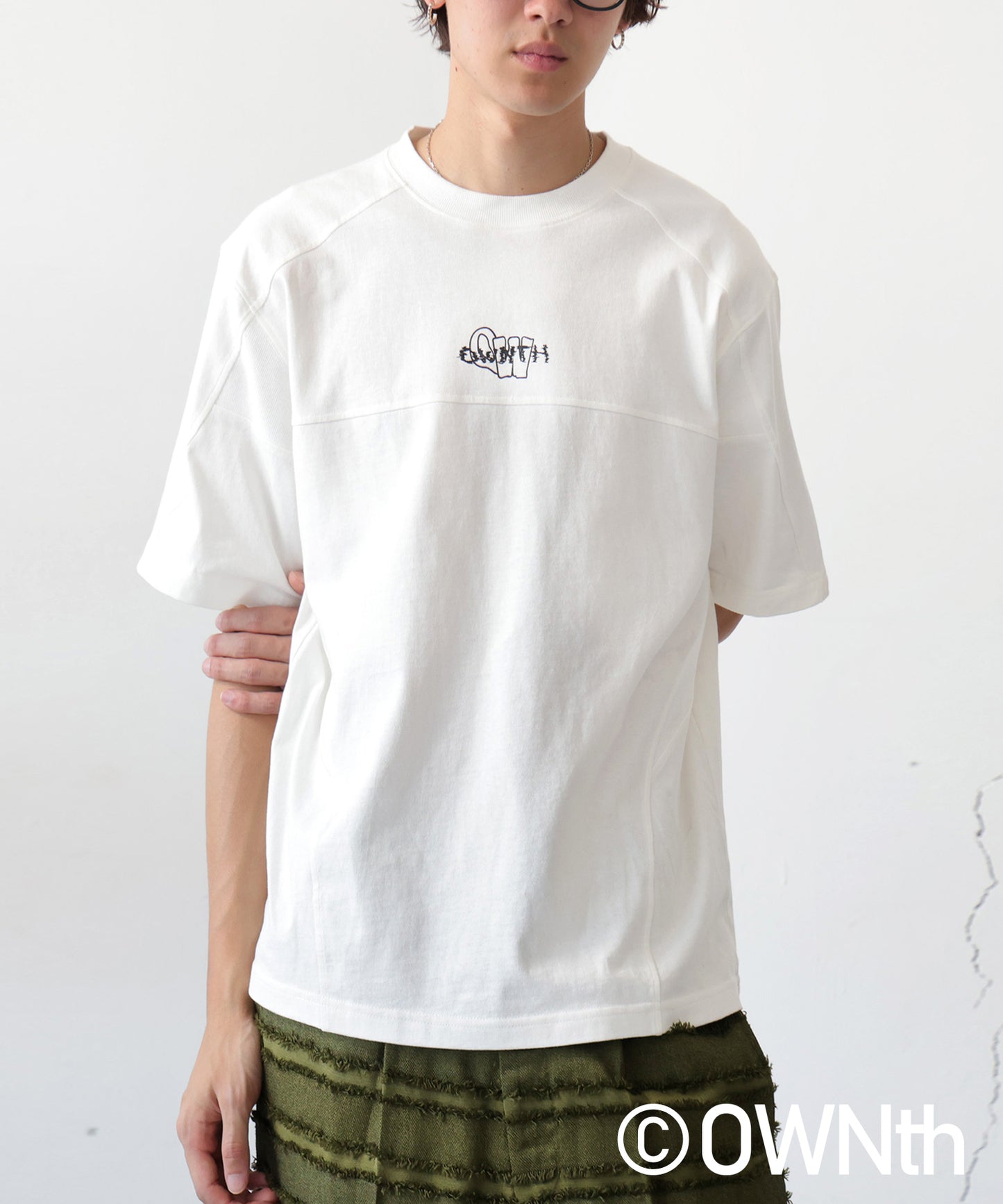 OWNth Unisex Rib Switching Design T-Shirt