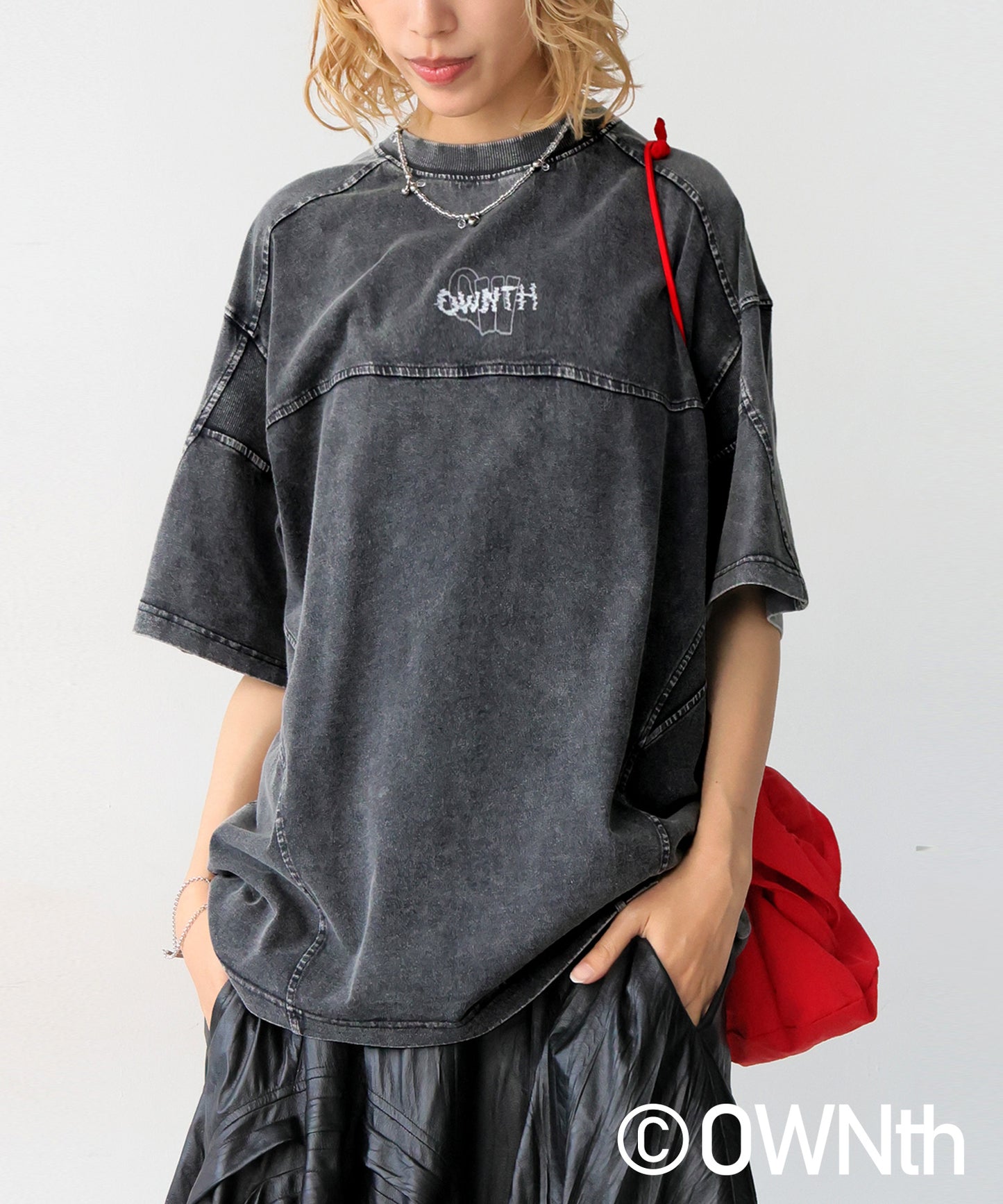 OWNth Unisex Rib Switching Design T-Shirt