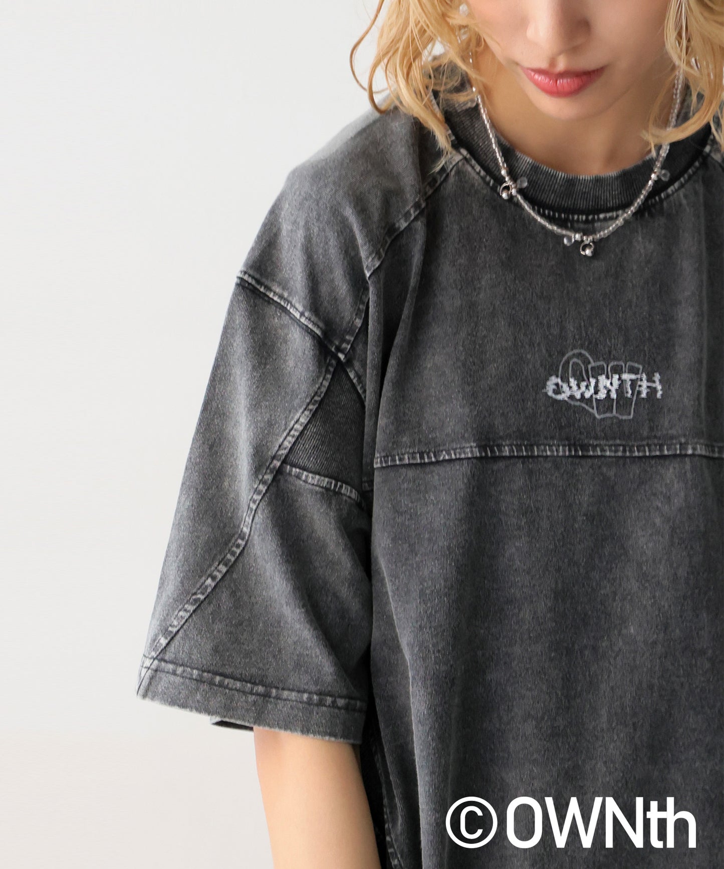 OWNth Unisex Rib Switching Design T-Shirt