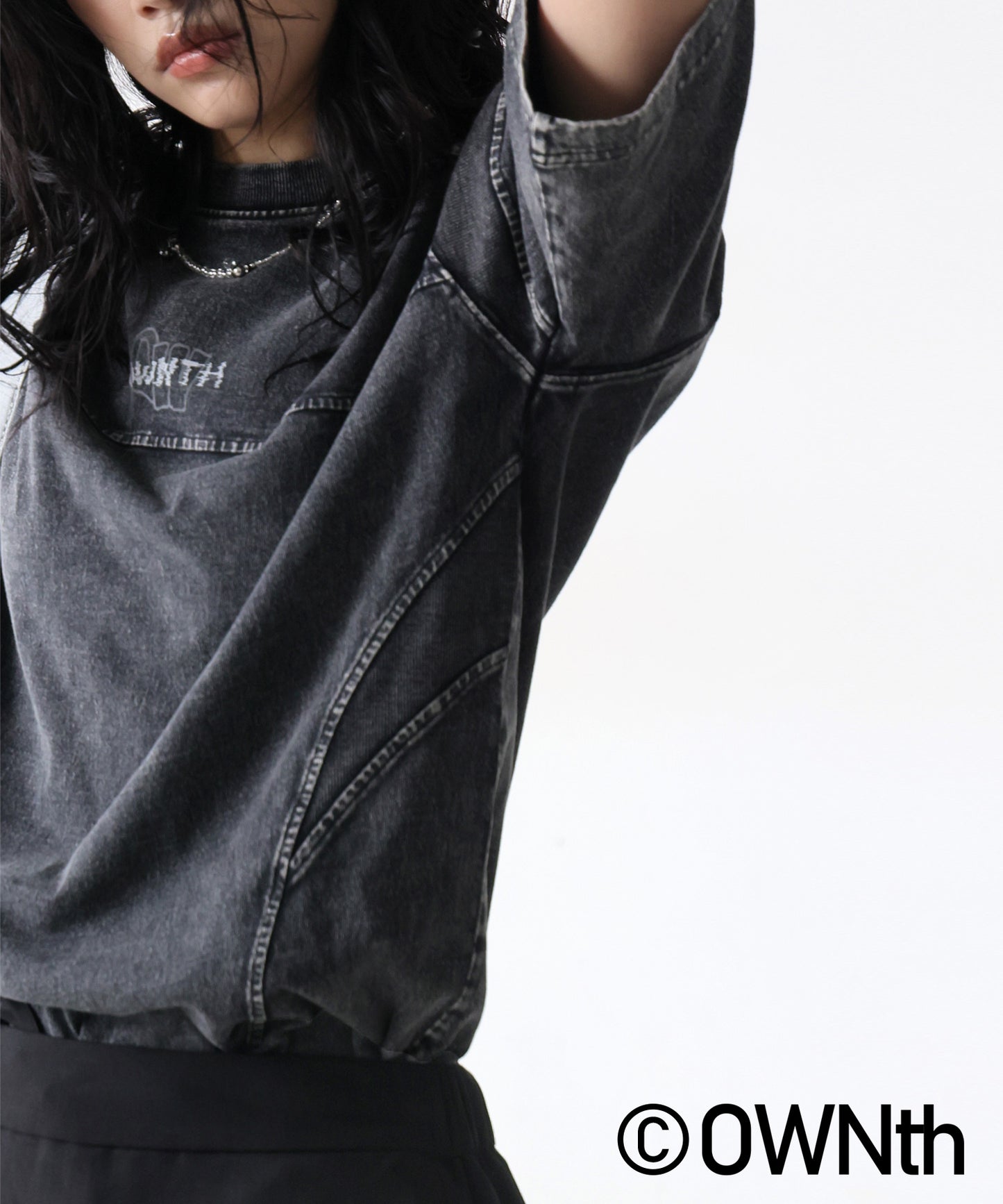 OWNth Unisex Rib Switching Design T-Shirt