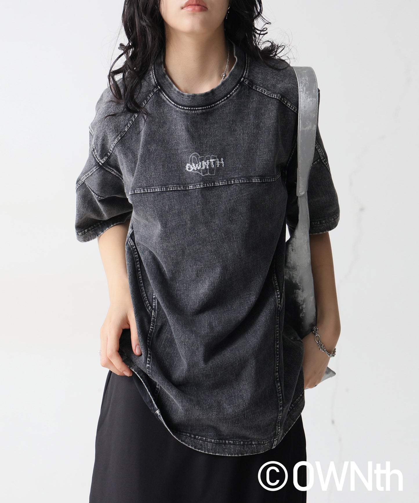 OWNth Unisex Rib Switching Design T-Shirt