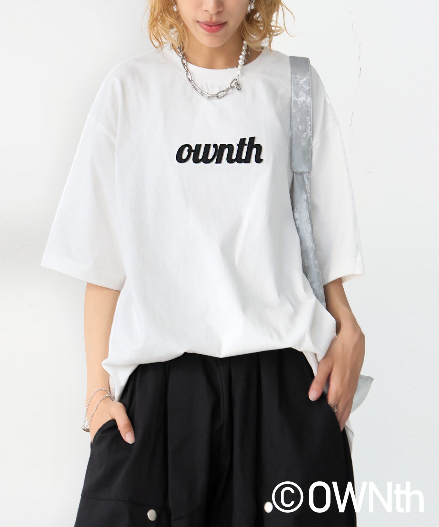 OWNth Ladies Felt Logo Embroidered T-Shirt
