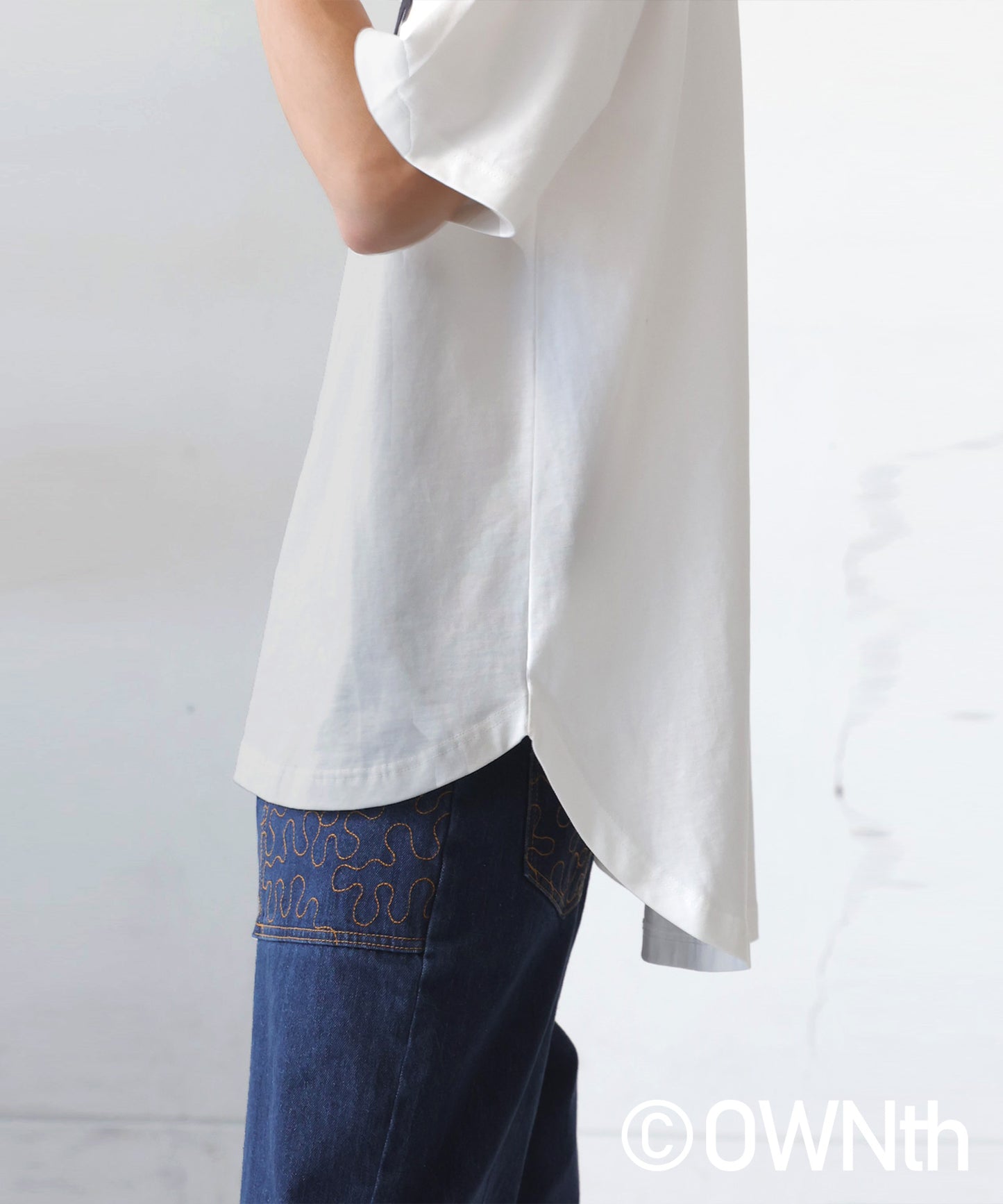 OWNth Ladies Felt Logo Embroidered T-Shirt