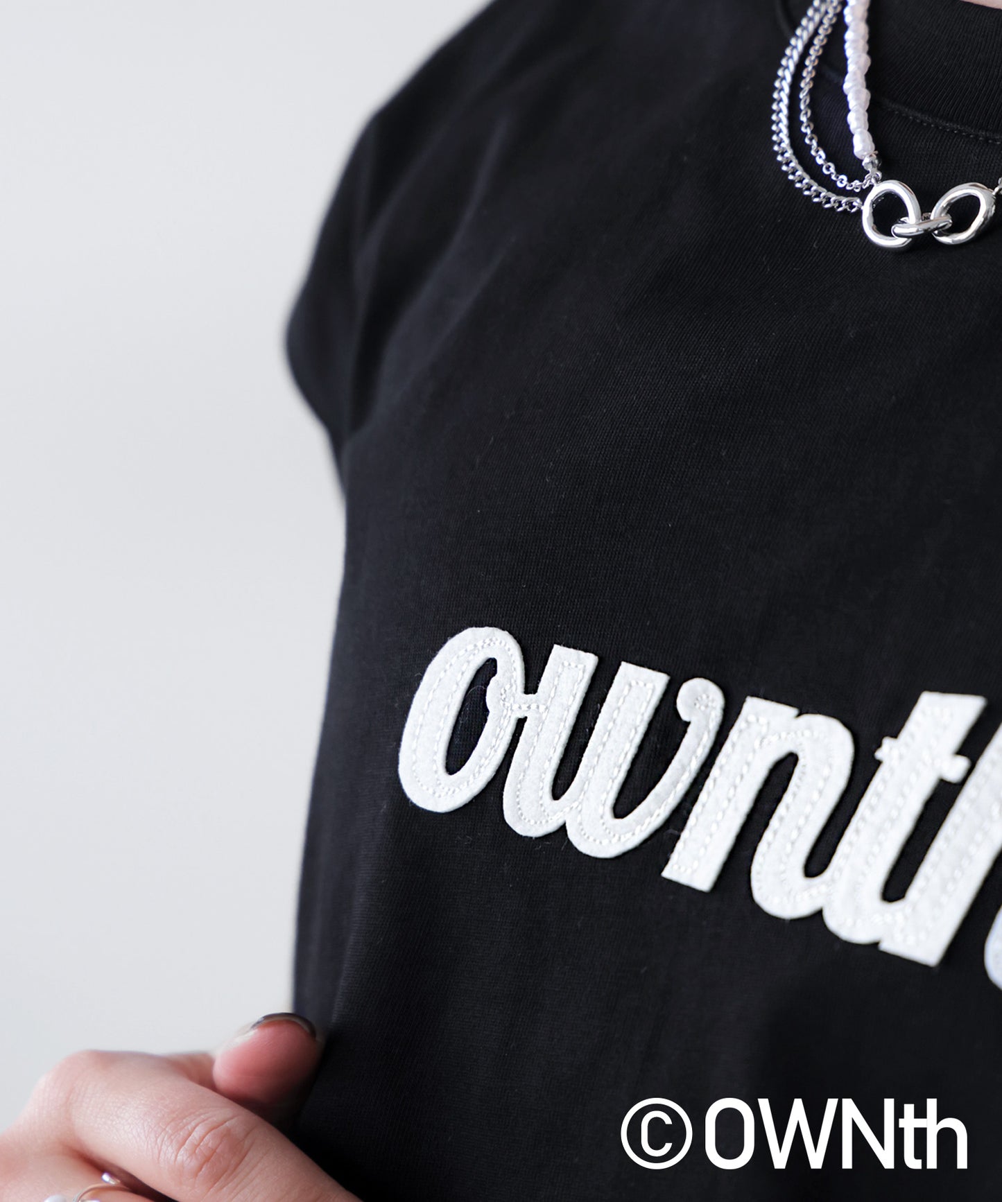 OWNth Ladies Felt Logo Embroidered T-Shirt