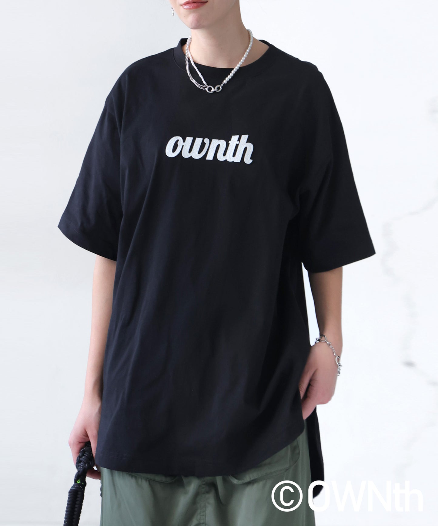 OWNth Ladies Felt Logo Embroidered T-Shirt