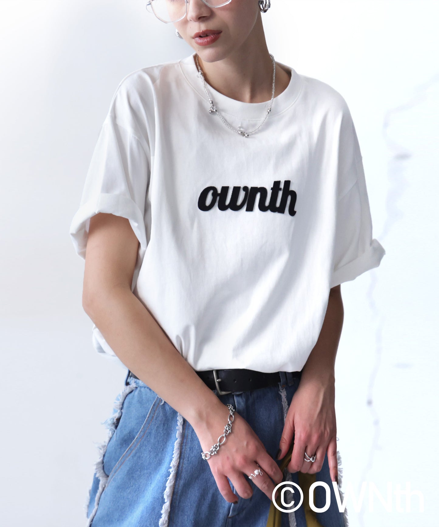 OWNth Ladies Felt Logo Embroidered T-Shirt