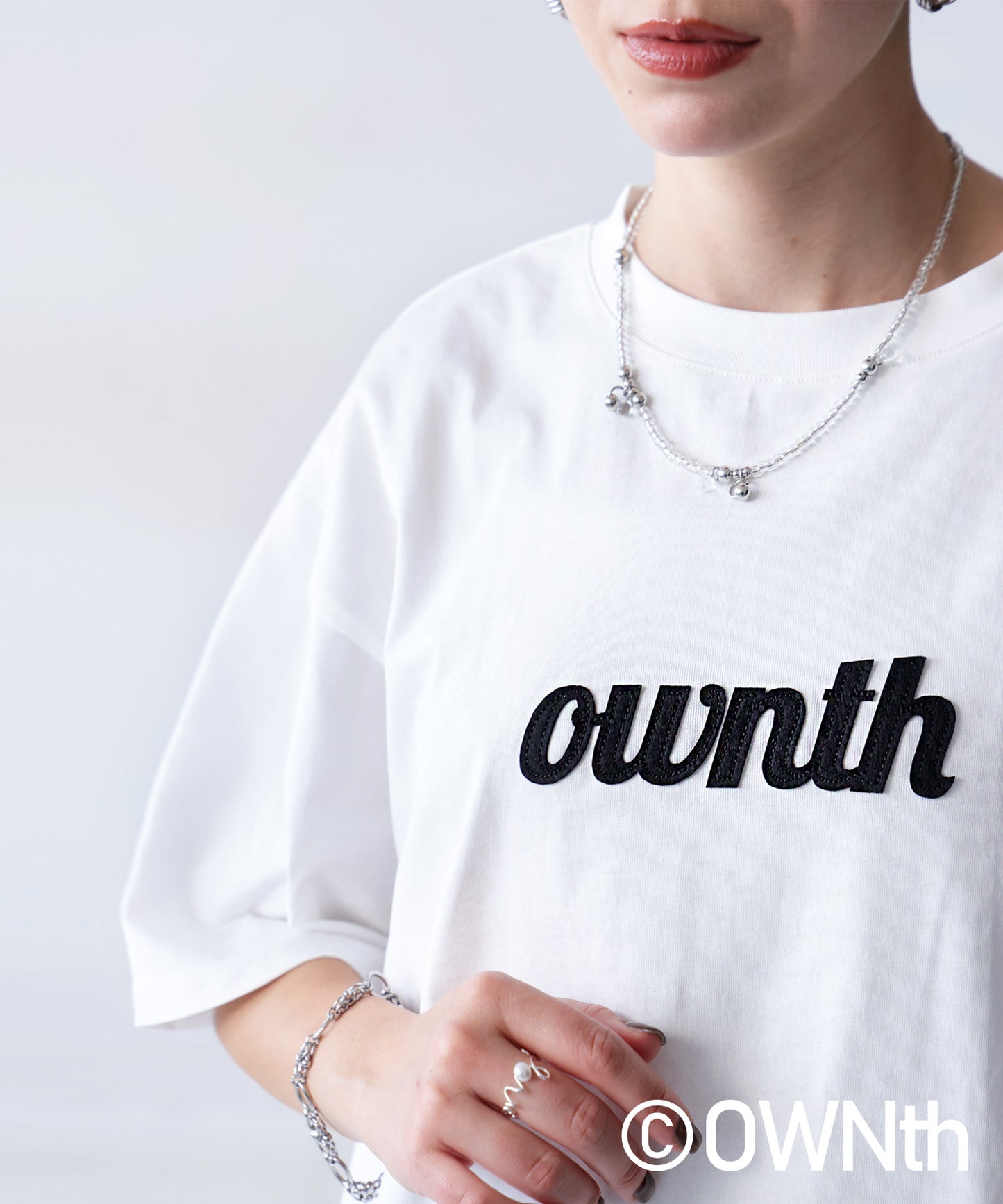 OWNth Ladies Felt Logo Embroidered T-Shirt