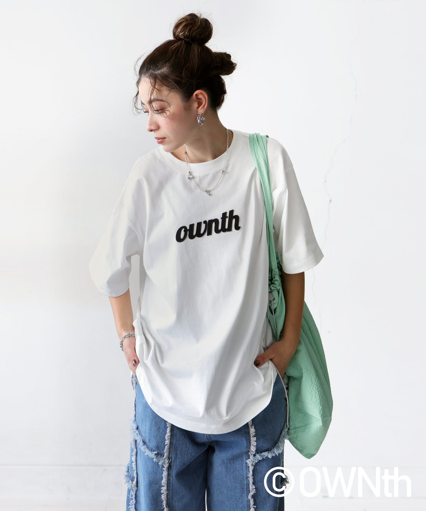 OWNth Ladies Felt Logo Embroidered T-Shirt