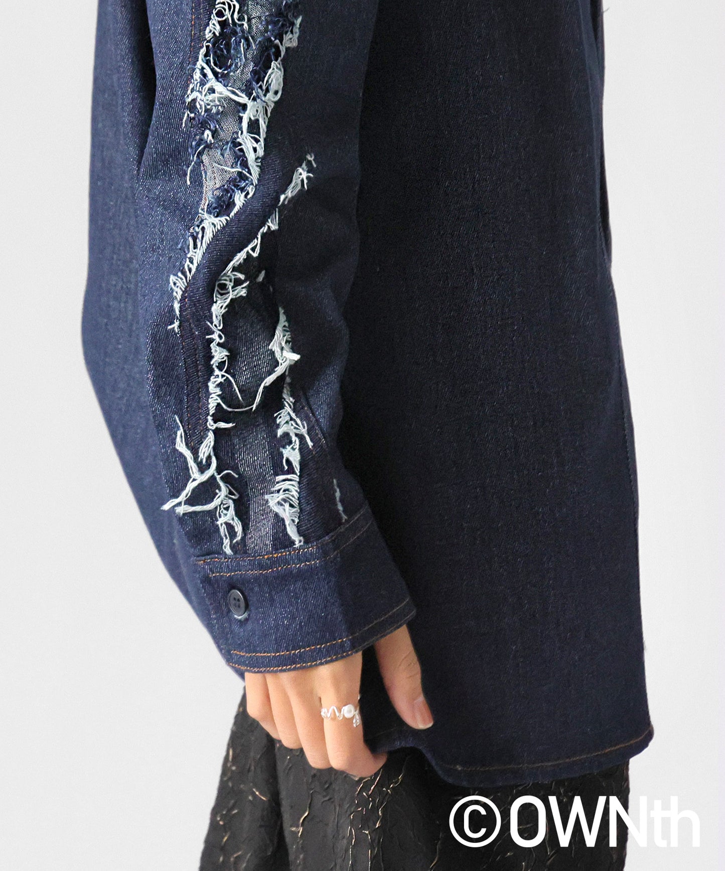 Denim Switching Shirt Tops Unisex