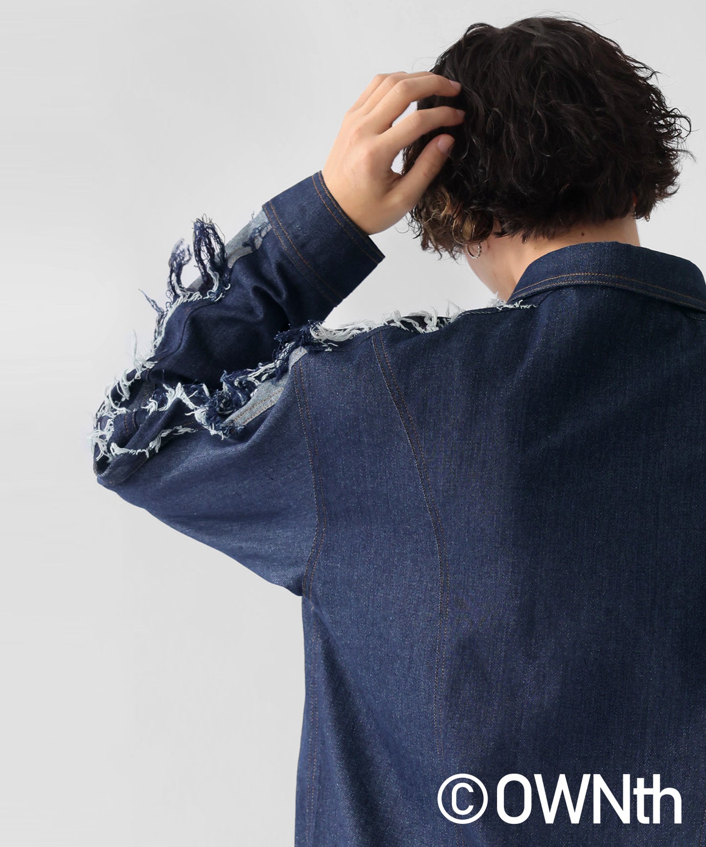 Denim Switching Shirt Tops Unisex