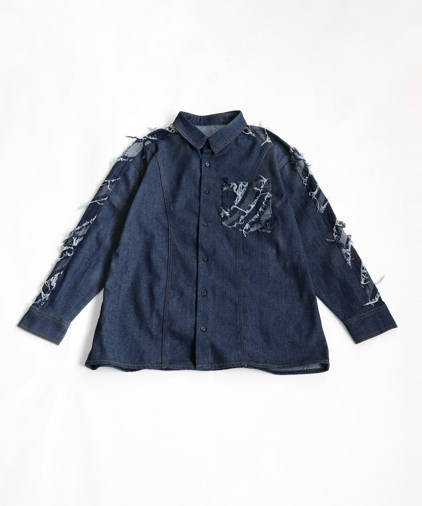 Denim Switching Shirt Tops Unisex