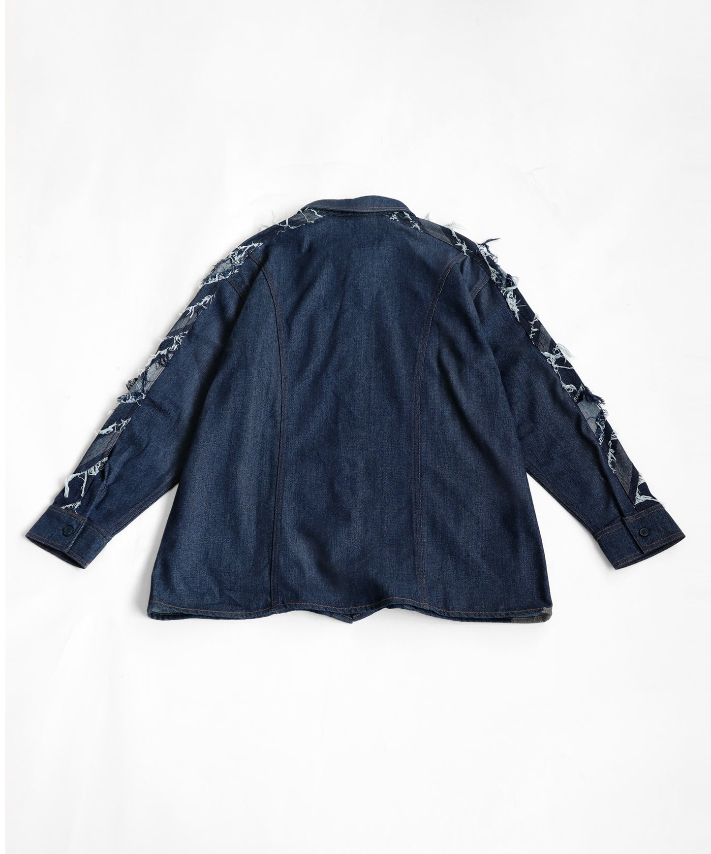 Denim Switching Shirt Tops Unisex