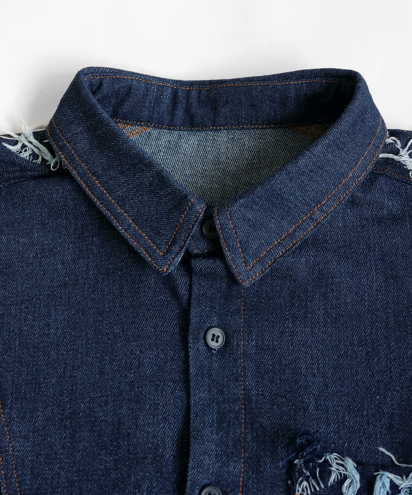 Denim Switching Shirt Tops Unisex