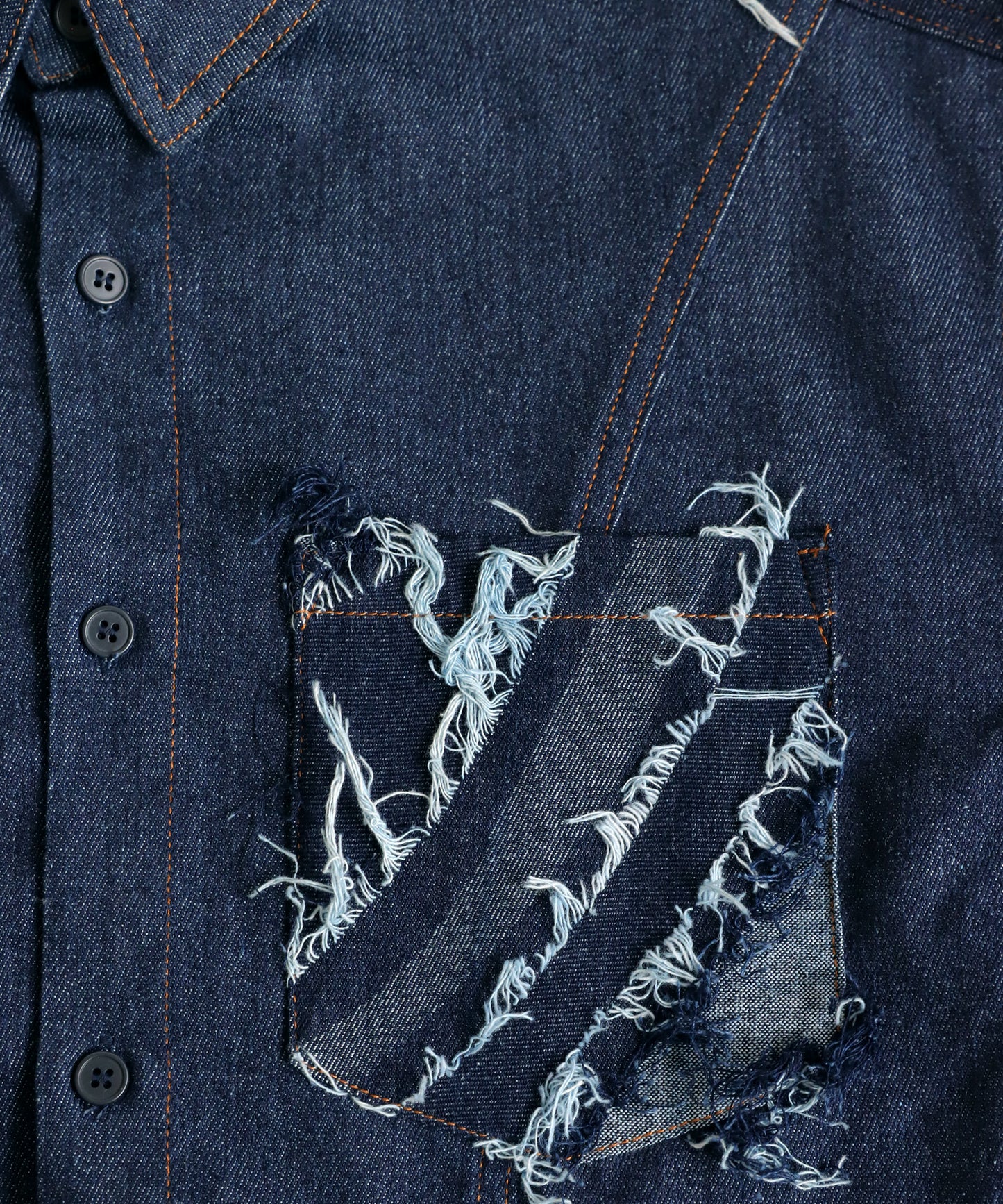 Denim Switching Shirt Tops Unisex