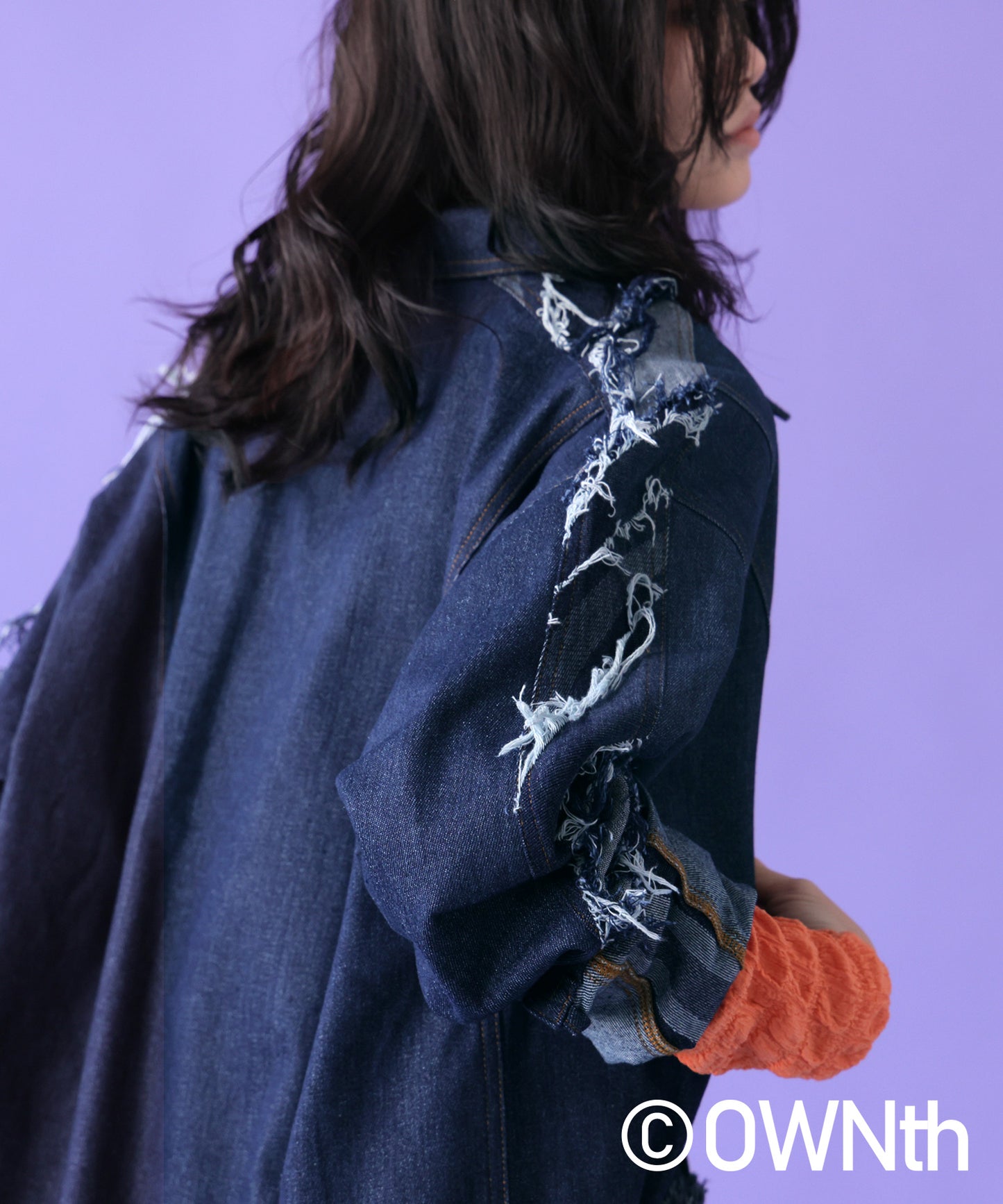 Denim Switching Shirt Tops Unisex