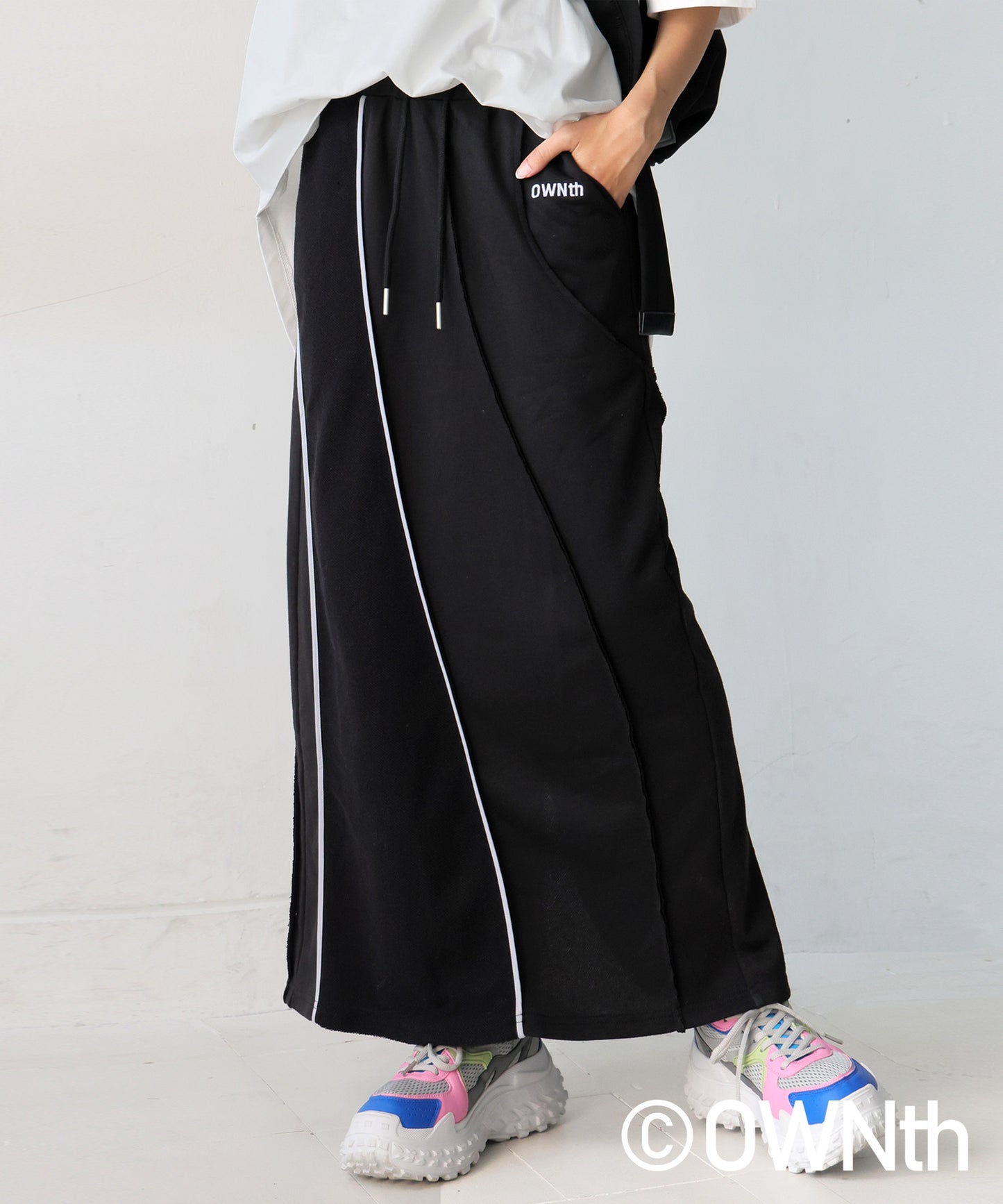 OWNth Ladies Fleece Linking Design Skirt