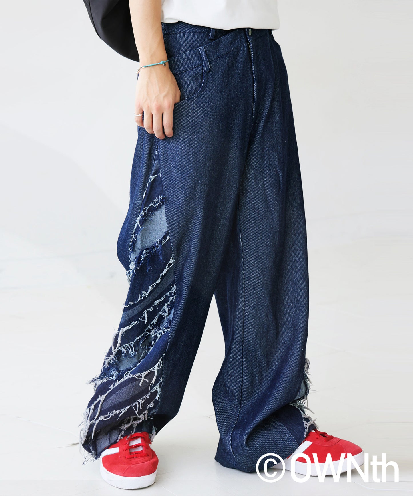OWNth Denim Pants With Contrasting Designs Unisex