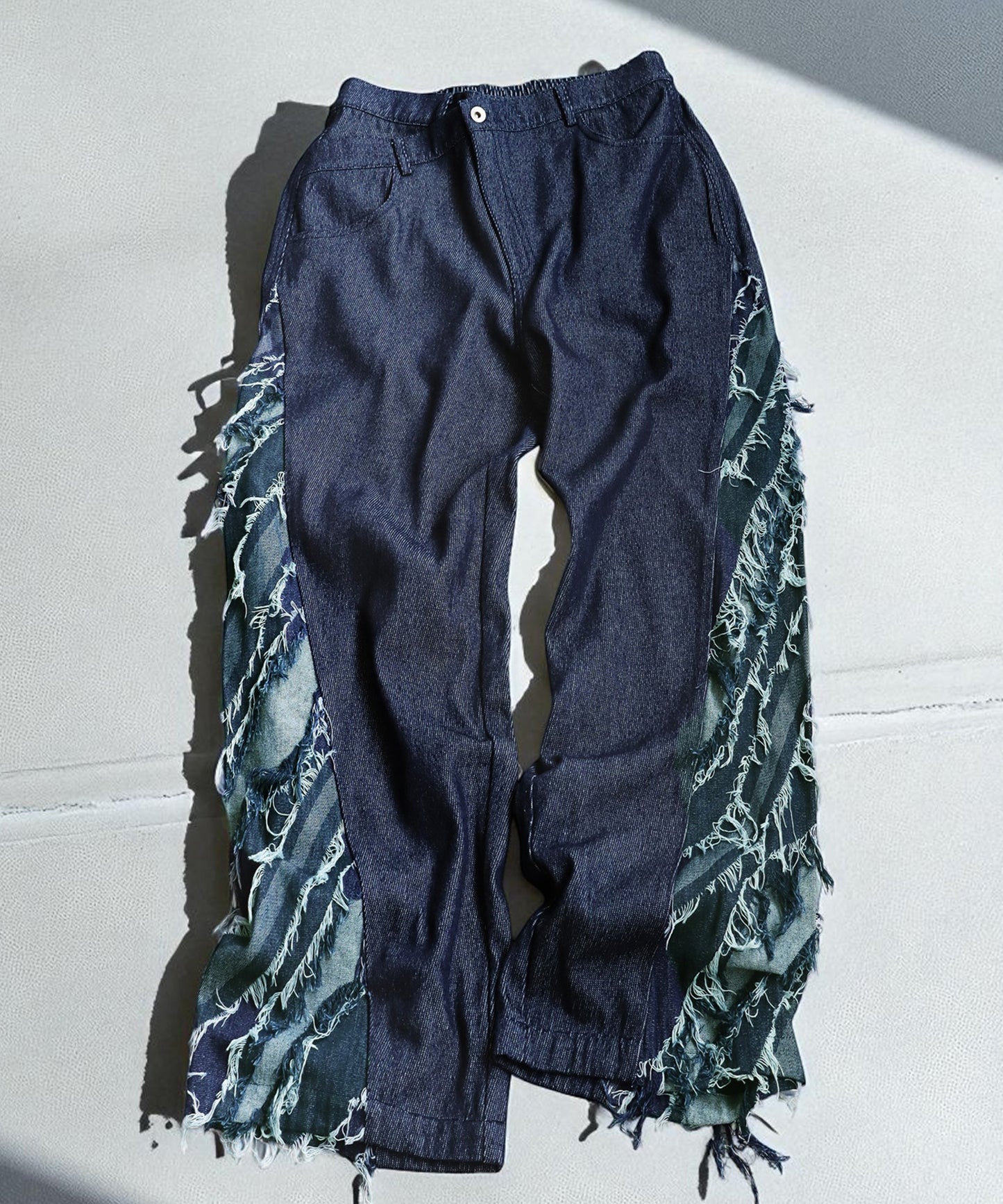 OWNth Denim Pants With Contrasting Designs Unisex