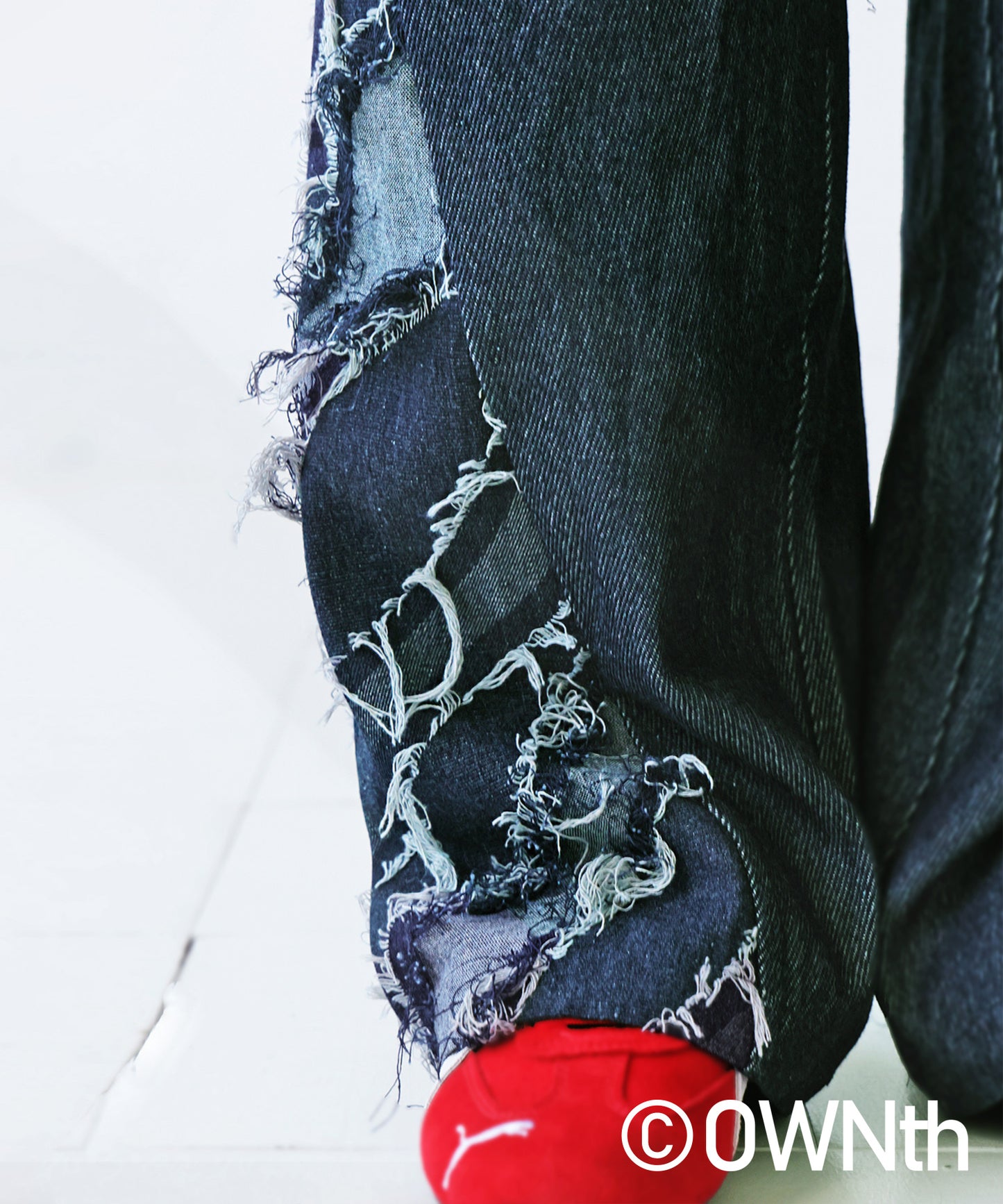 OWNth Denim Pants With Contrasting Designs Unisex