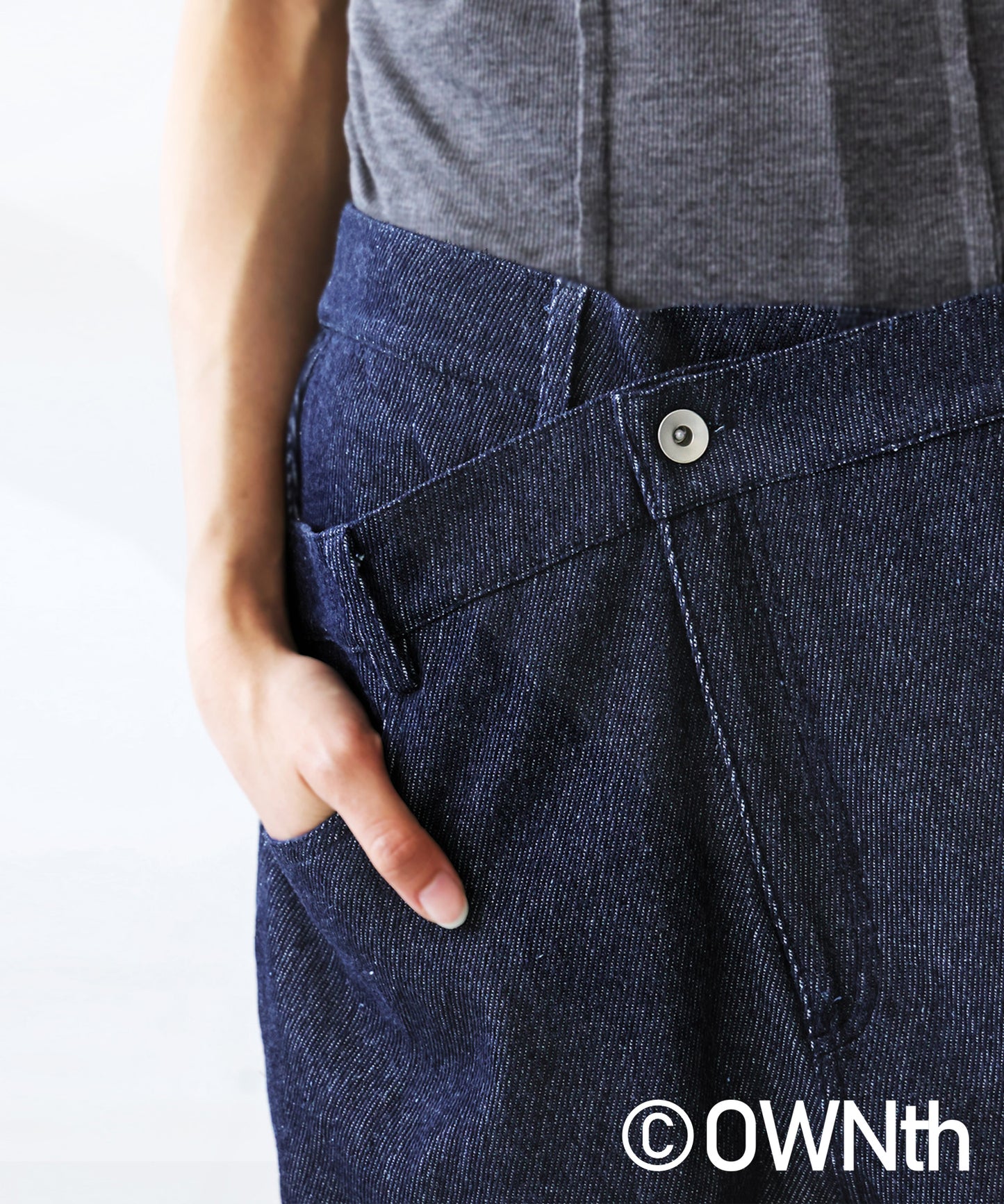 OWNth Denim Pants With Contrasting Designs Unisex