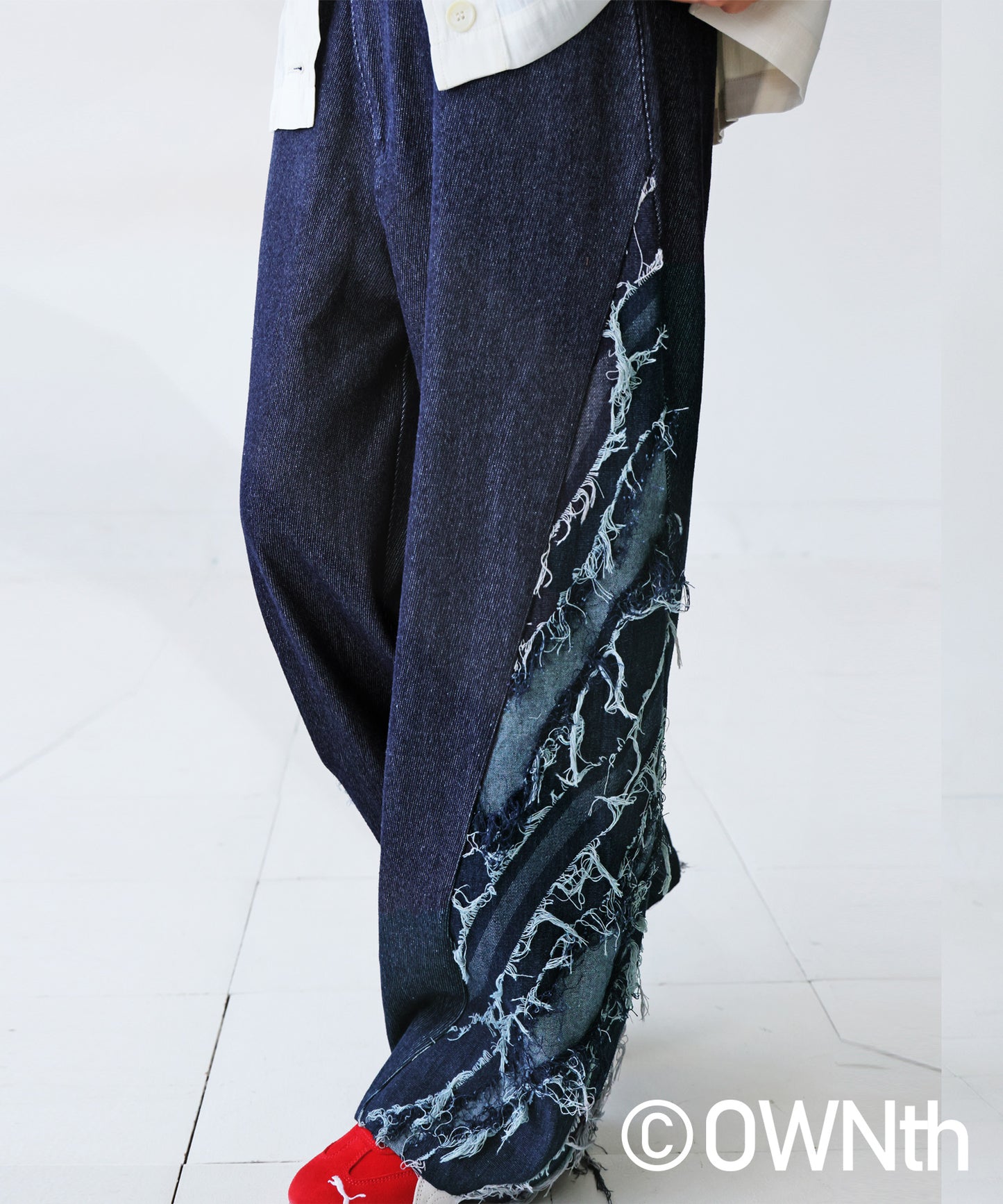 OWNth Denim Pants With Contrasting Designs Unisex