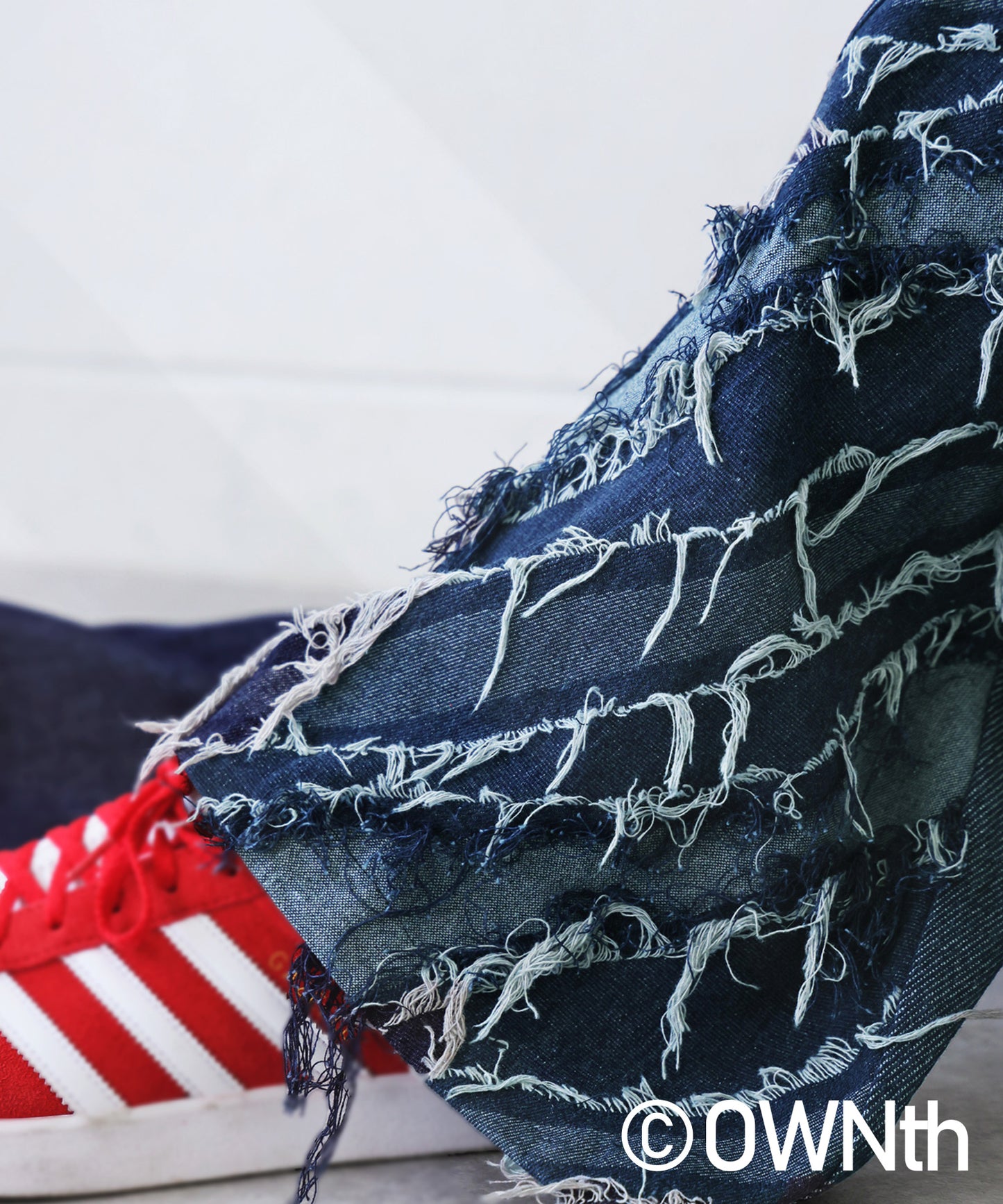 OWNth Denim Pants With Contrasting Designs Unisex