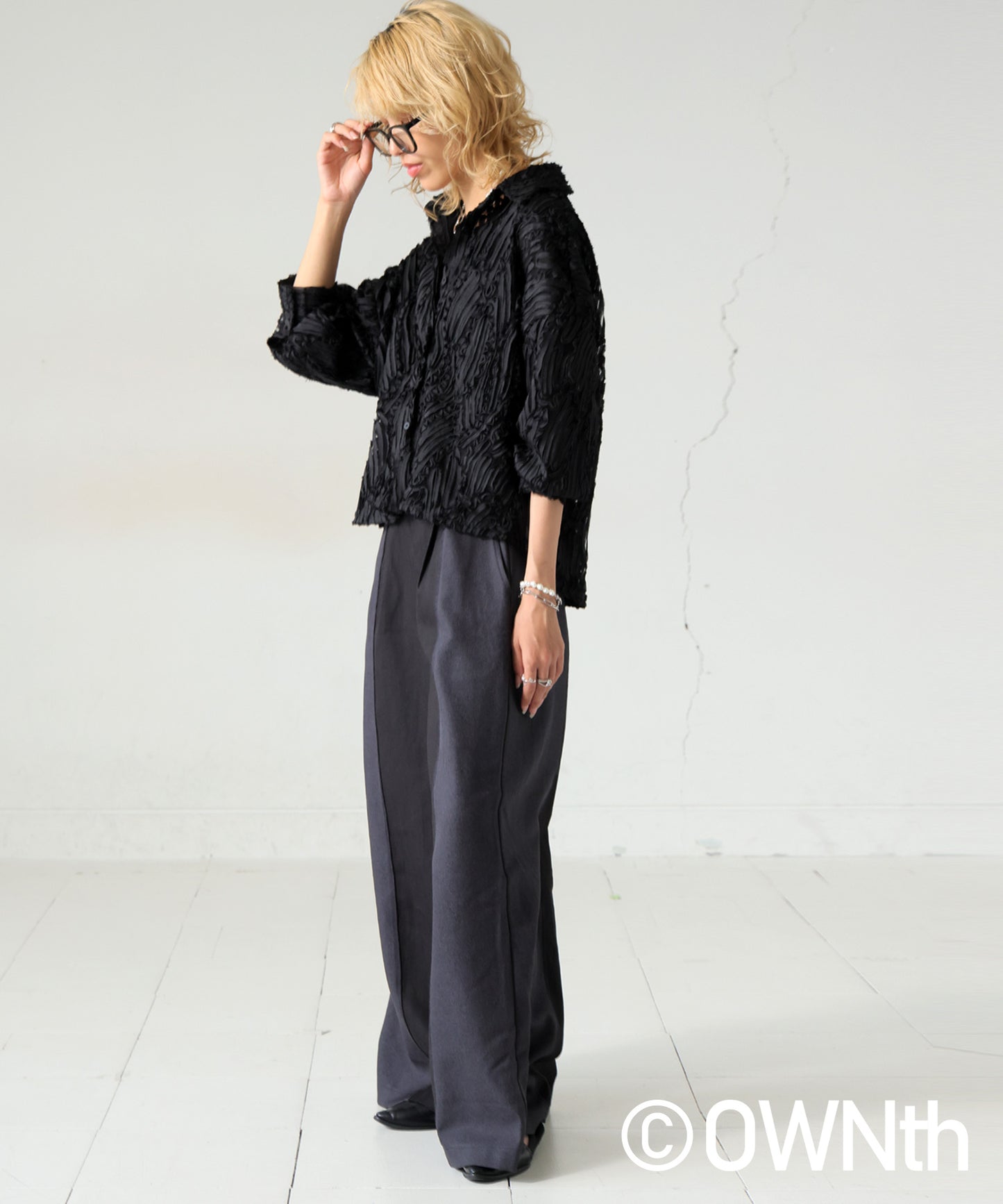 OWNth Mixed Material Design Pants Unisex