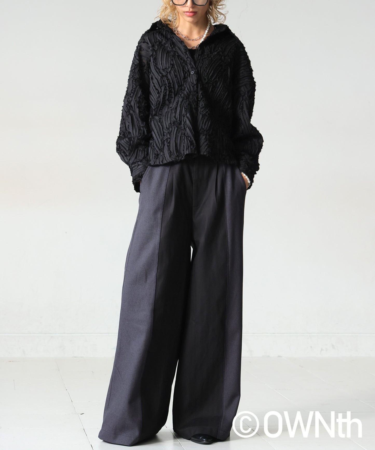 OWNth Mixed Material Design Pants Unisex