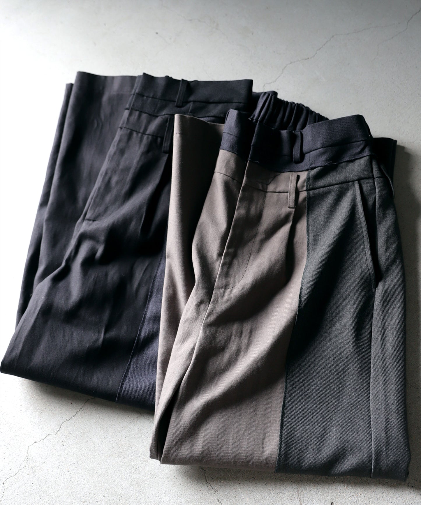 OWNth Mixed Material Design Pants Unisex