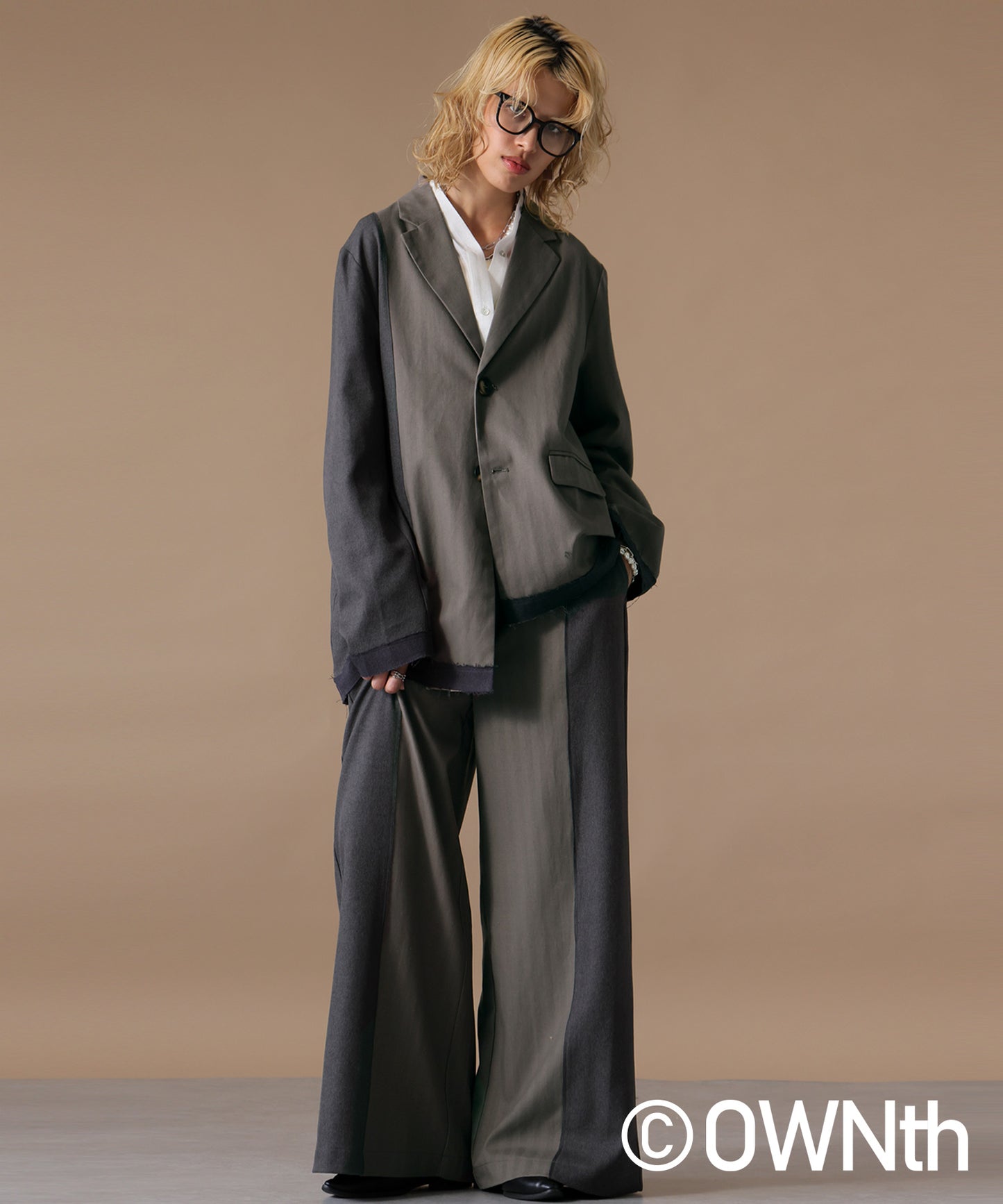 OWNth Mixed Material Design Pants Unisex