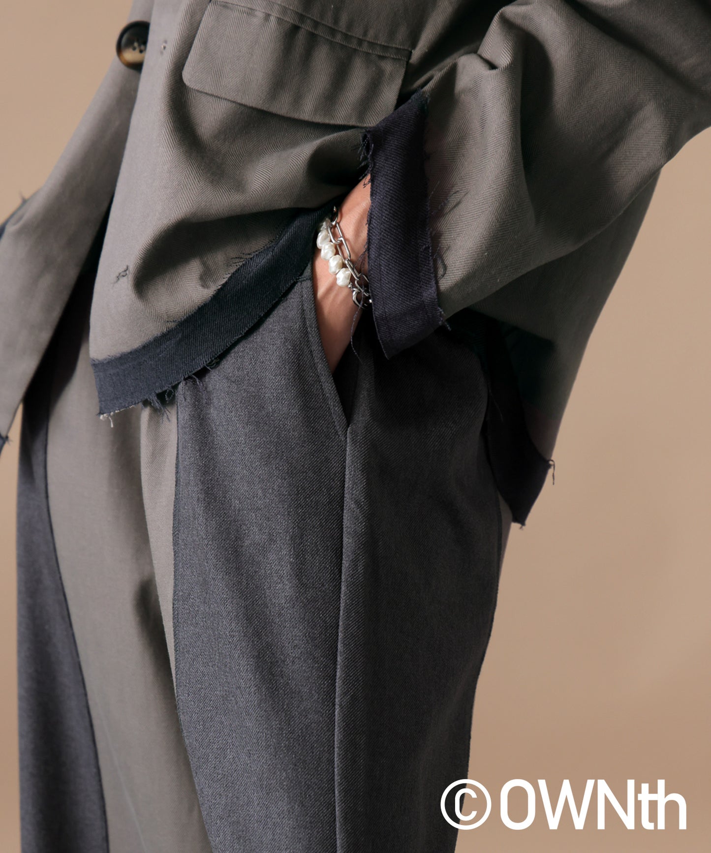 OWNth Mixed Material Design Pants Unisex