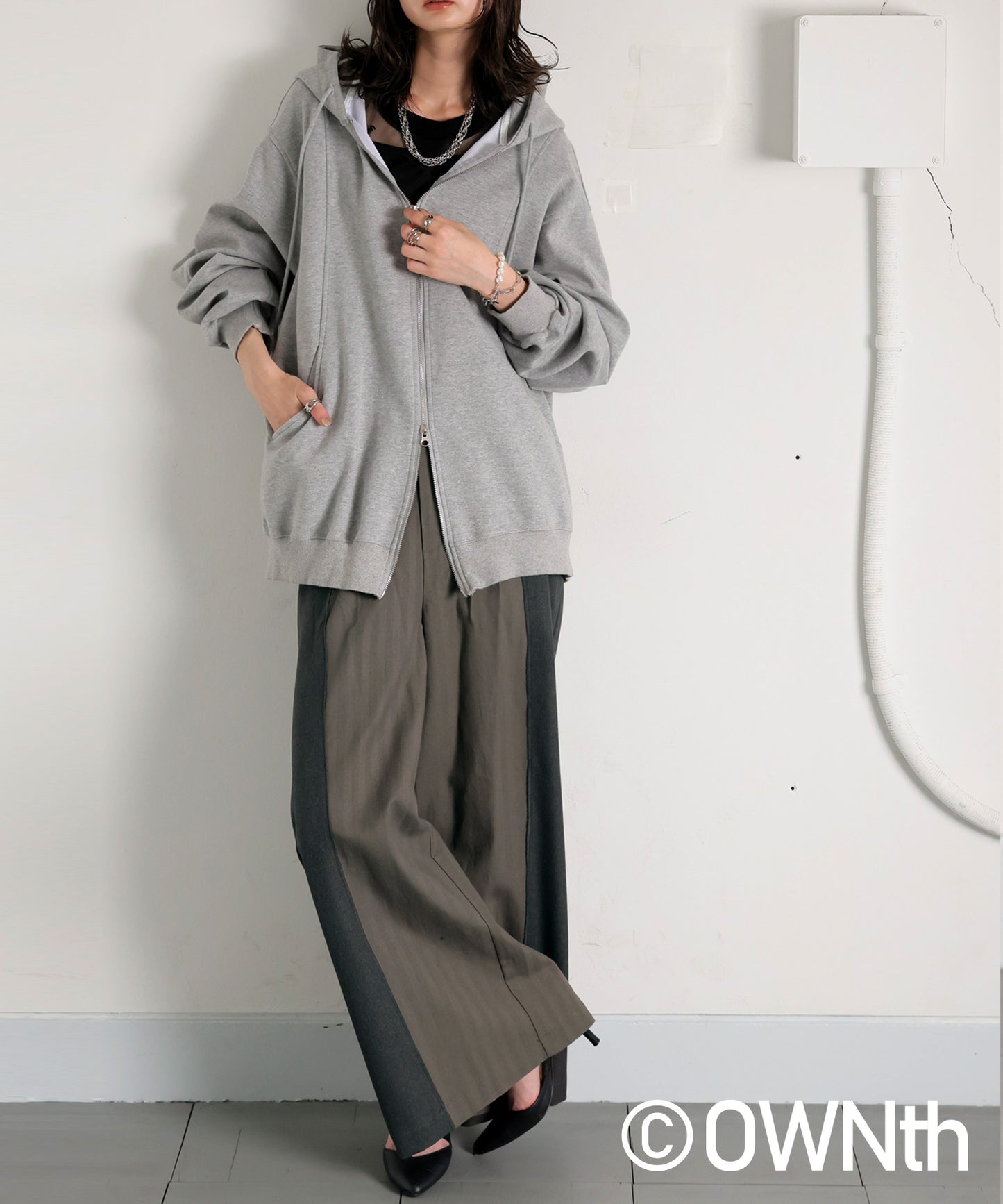 OWNth Mixed Material Design Pants Unisex