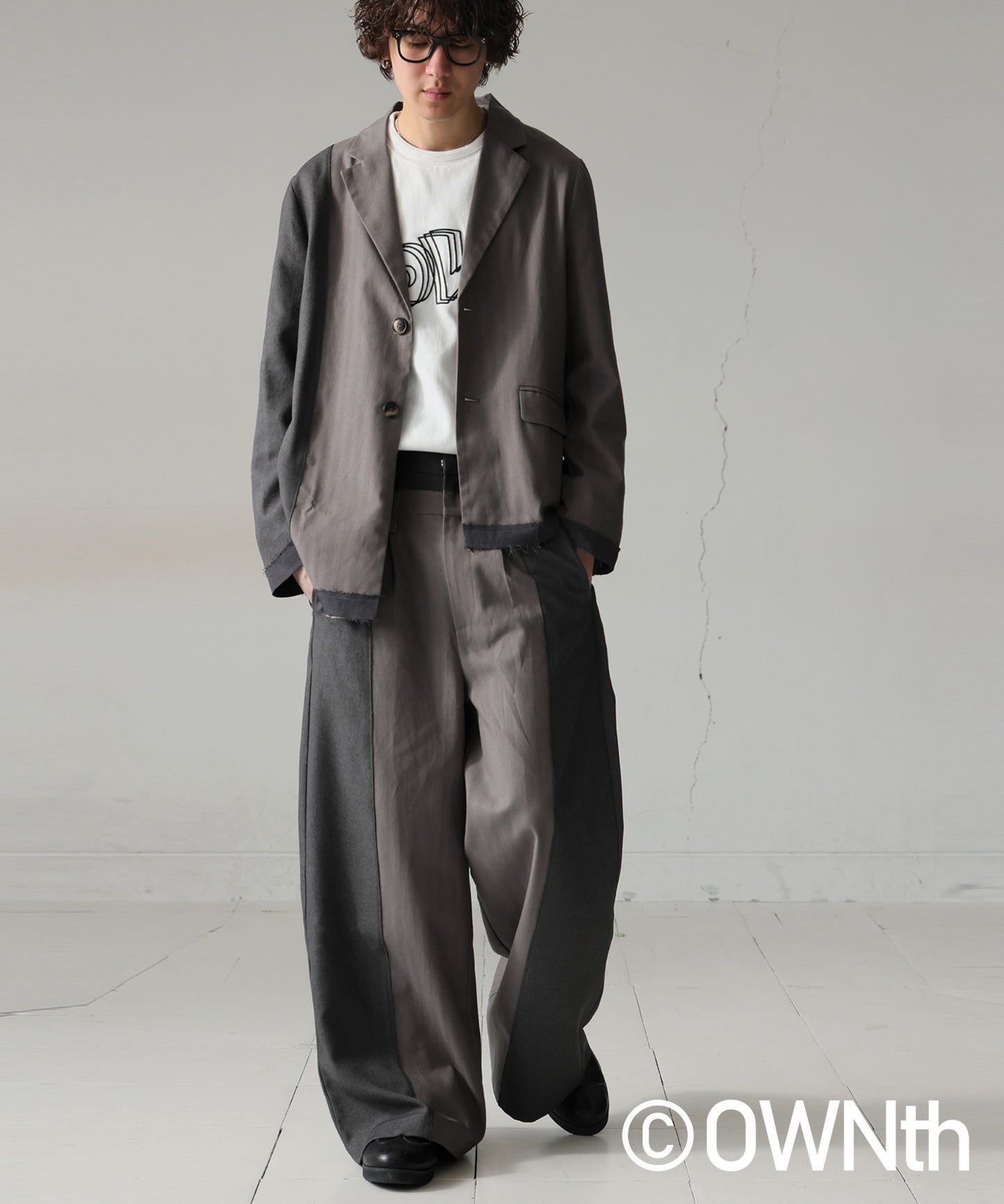 OWNth Mixed Material Design Pants Unisex