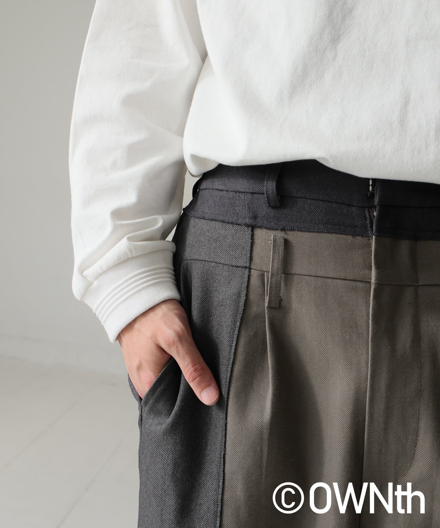 OWNth Mixed Material Design Pants Unisex
