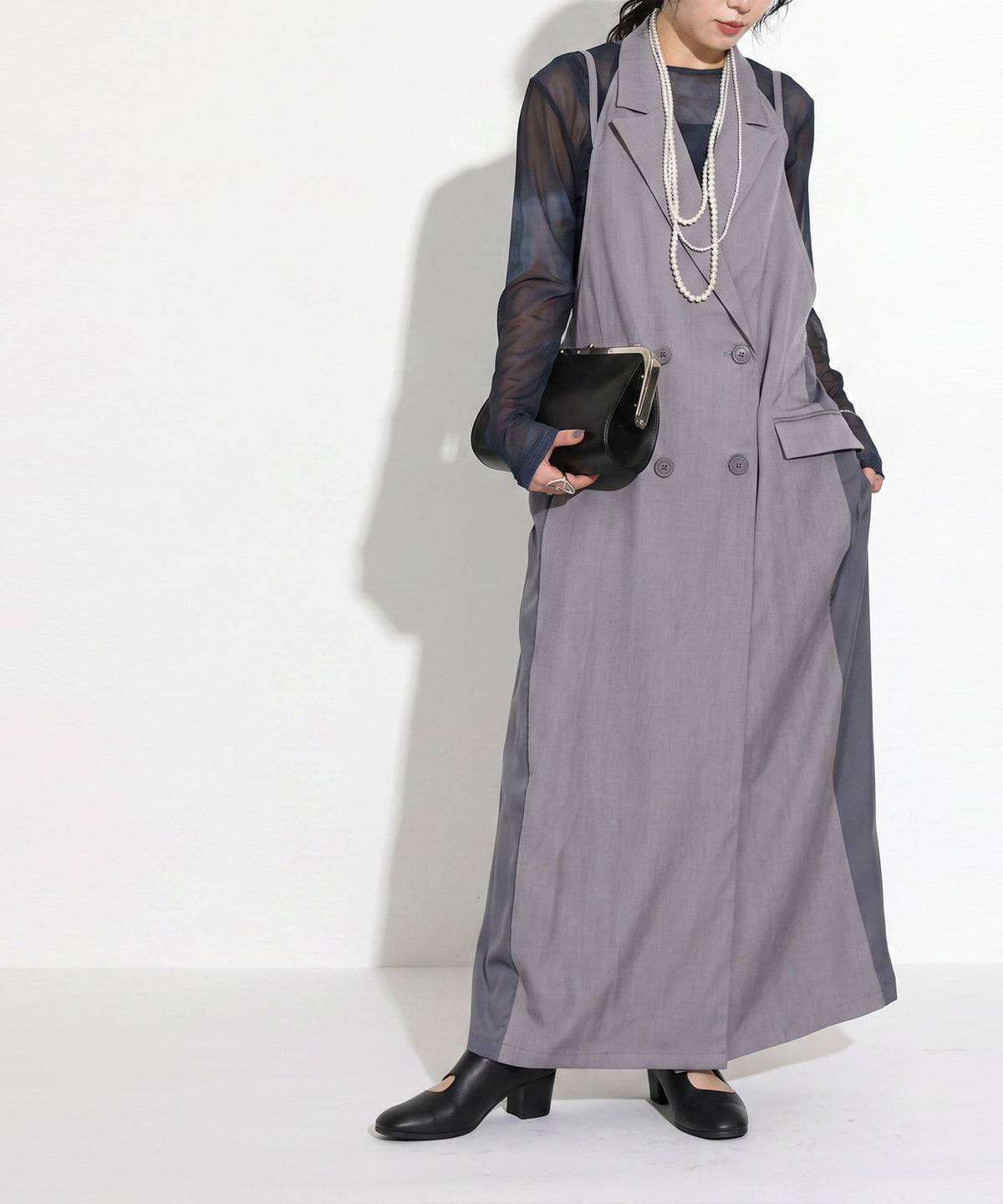 OWNth Nuanced Pattern Drawstring Mesh Sheer Top Ladies