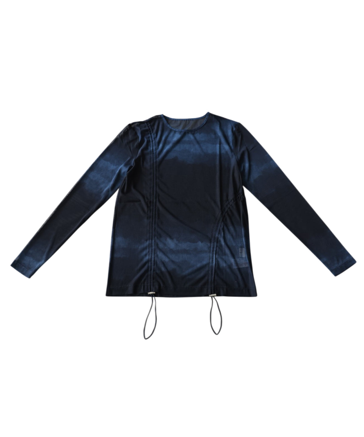 OWNth Nuanced Pattern Drawstring Mesh Sheer Top Ladies