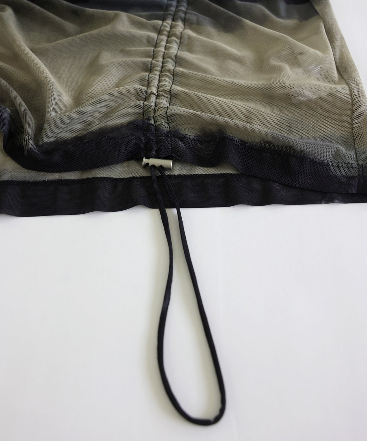 OWNth Nuanced Pattern Drawstring Mesh Sheer Top Ladies