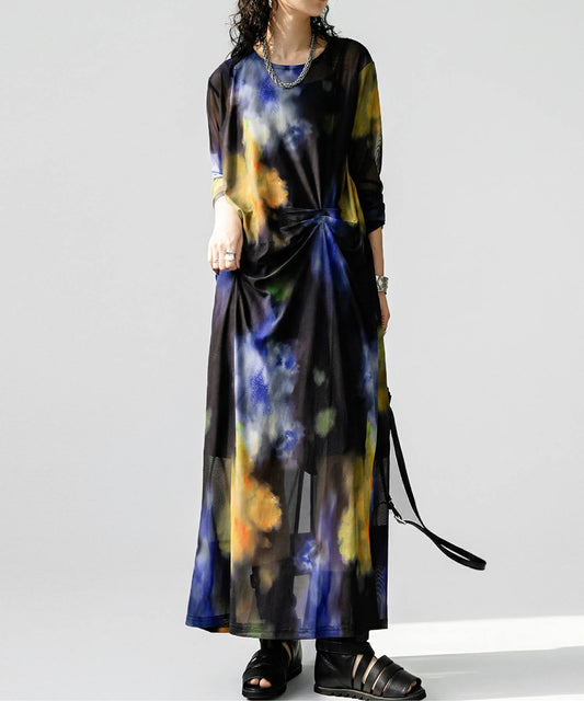 Sheer Art Print Dress Ladies