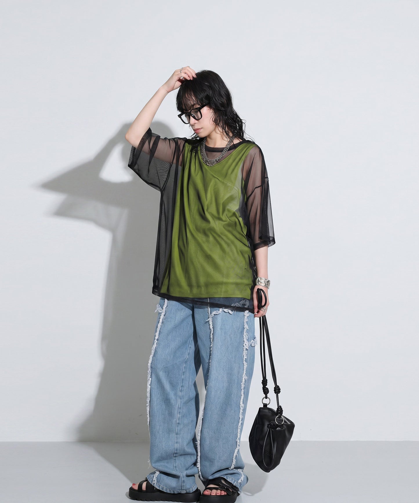 OWNth Sheer Photo Print Tulle T-Shirt Ladies