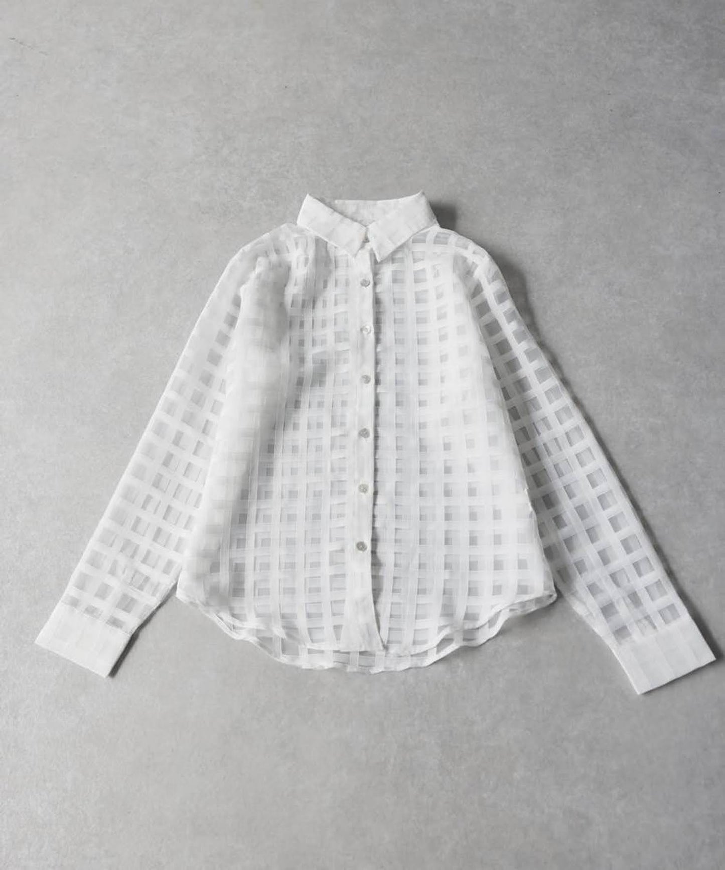 Checked Sheer Shirt Ladies