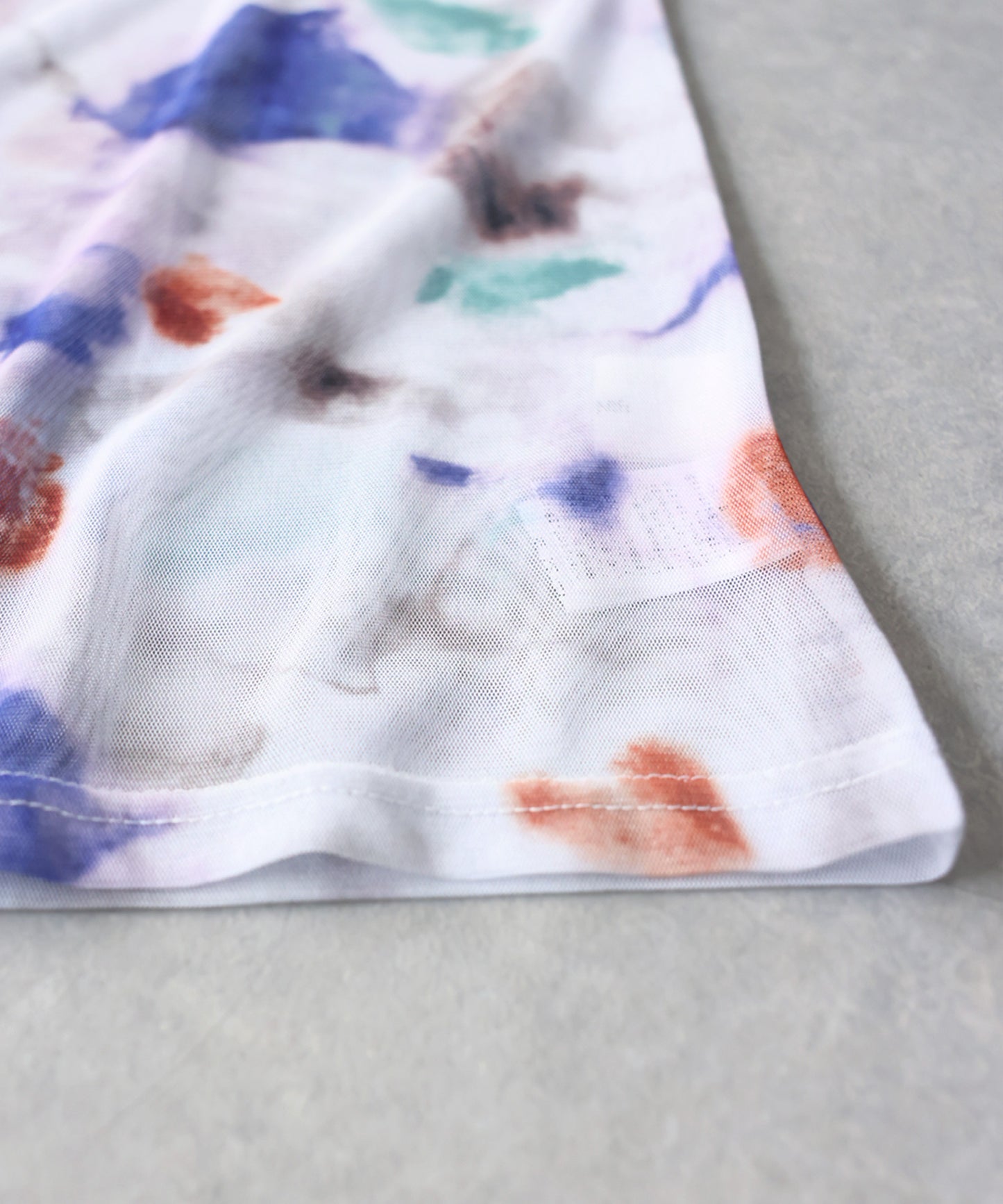 OWNth Watercolor Print Art Print Sheer Cut And Sew Top Ladies